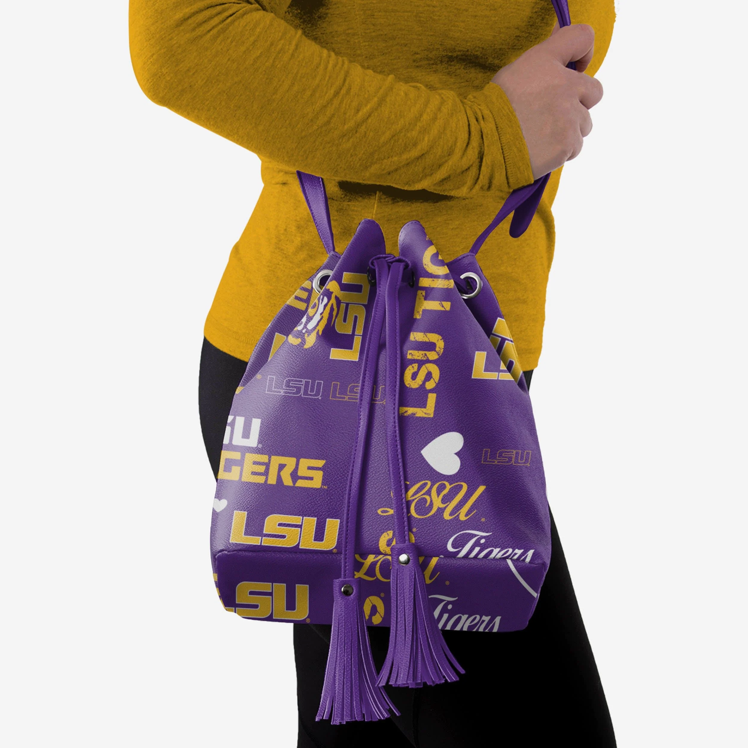 LSU Tigers Logo Love Cinch Purse 2 LSU Tigers Logo Love Cinch Purse