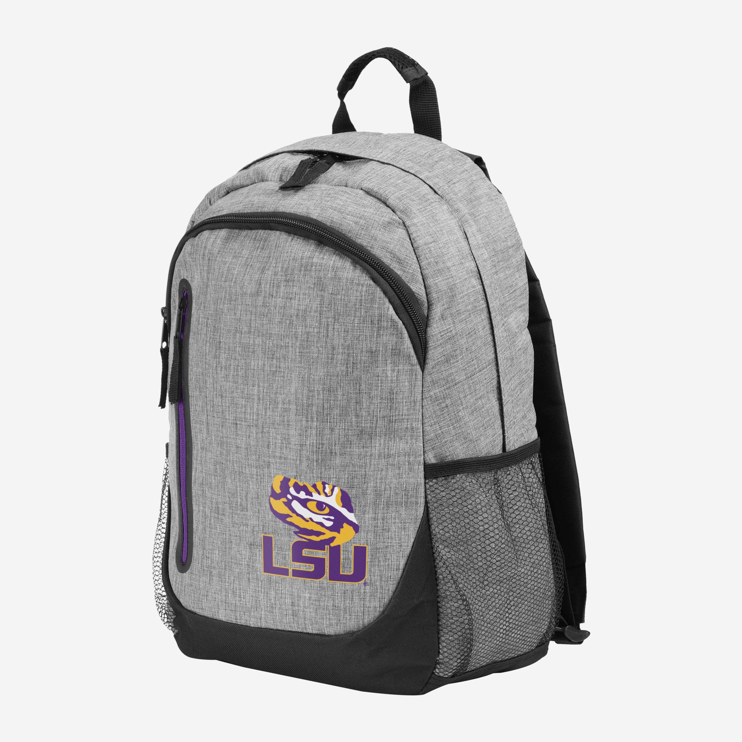 LSU Tigers Heather Grey Bold Color Backpack 2 LSU Tigers Heather Grey Bold Color Backpack