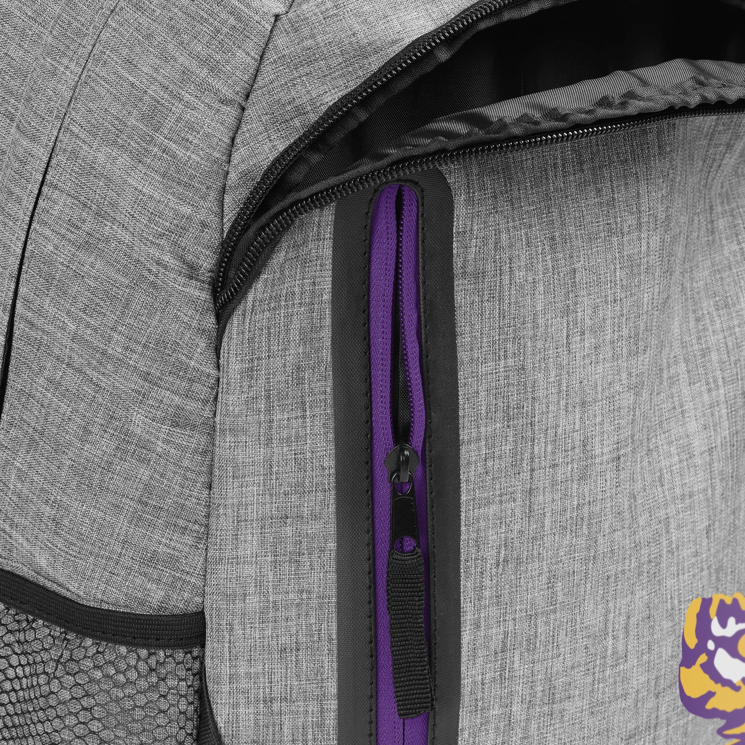LSU Tigers Heather Grey Bold Color Backpack 6 LSU Tigers Heather Grey Bold Color Backpack