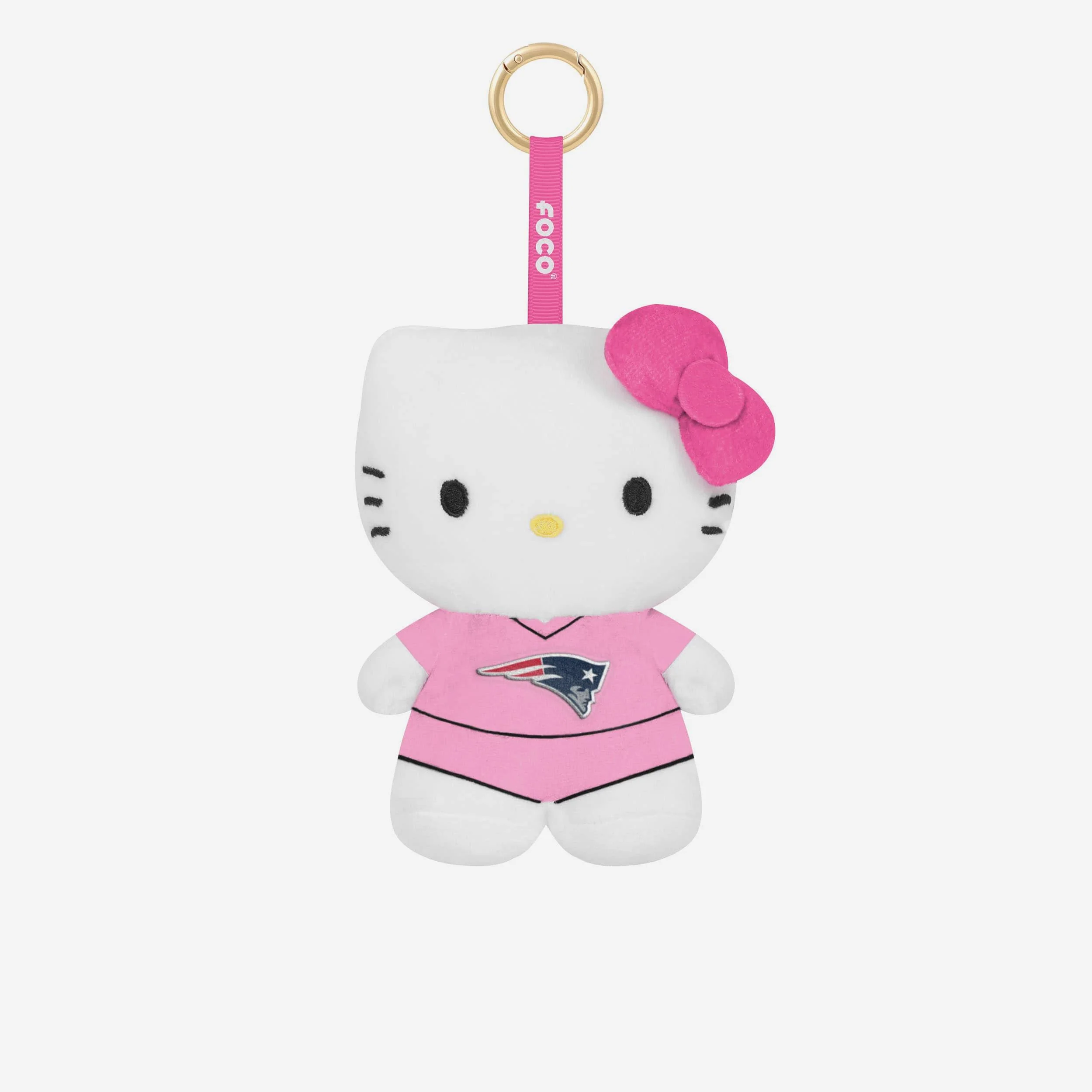 New England Patriots Plush Hello Kitty® Pink Bag Charm Keychain