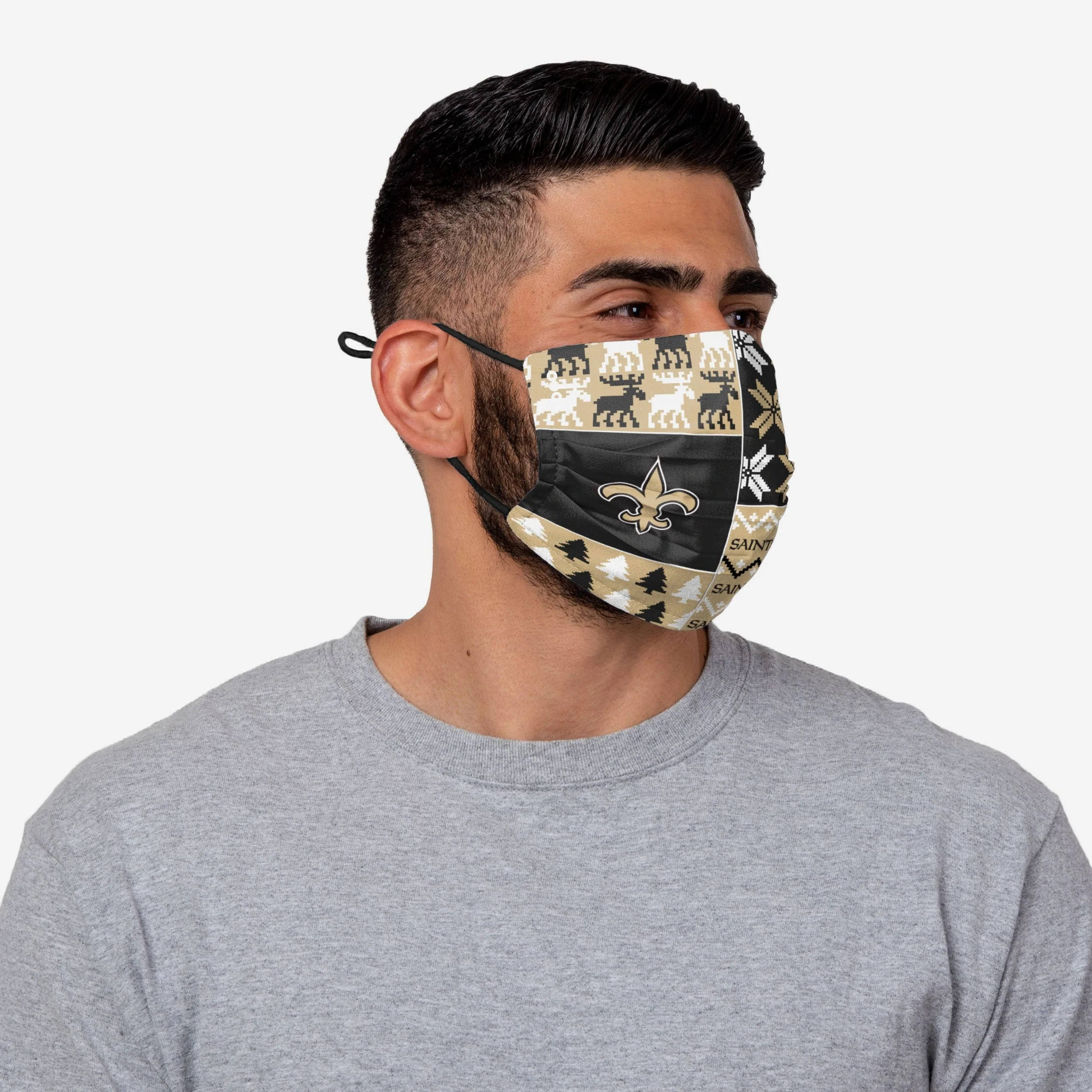 New Orleans Saints Busy Block Adjustable Face Cover 2 New Orleans Saints Busy Block Adjustable Face Cover