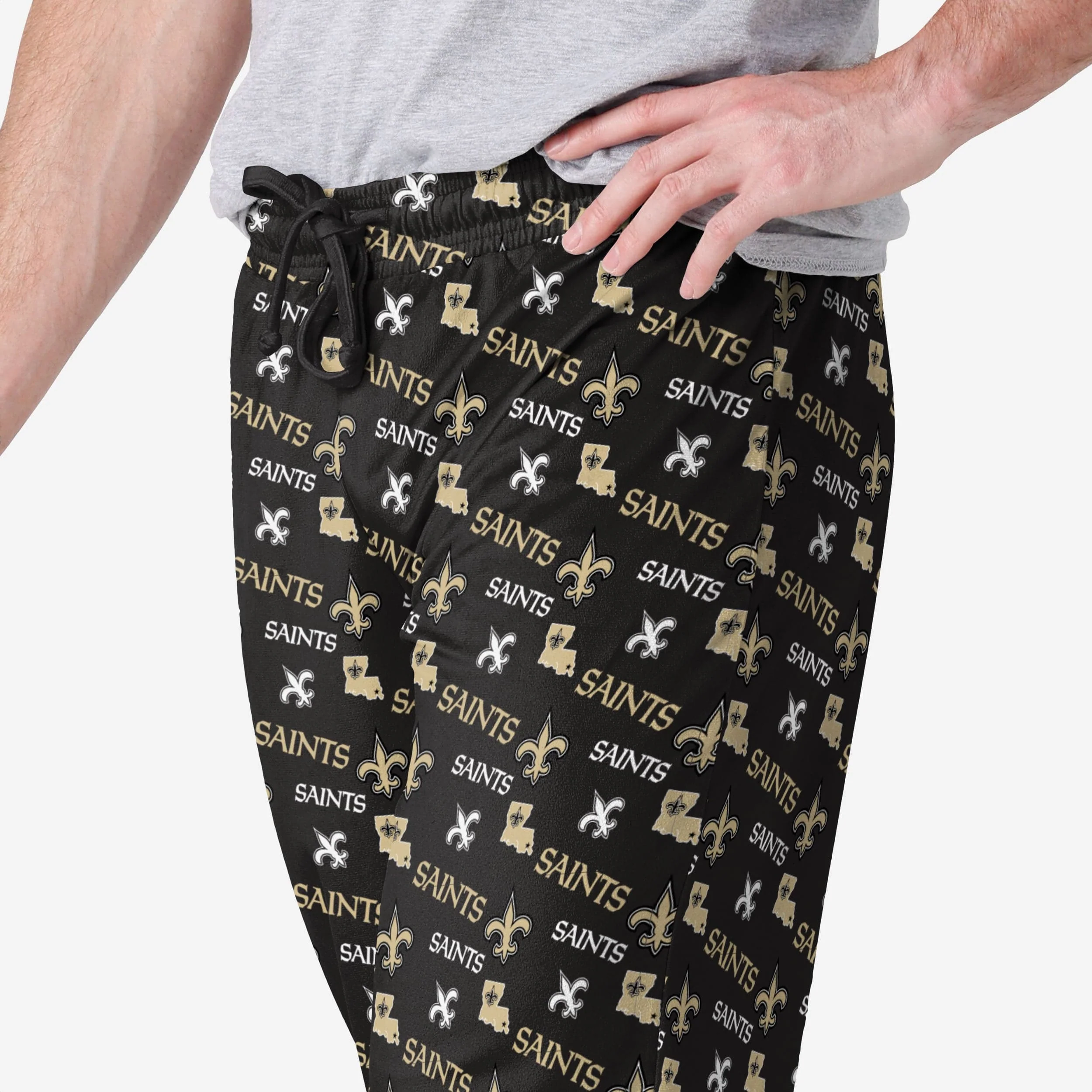 New Orleans Saints Repeat Print Lounge Pants 3 New Orleans Saints Repeat Print Lounge Pants