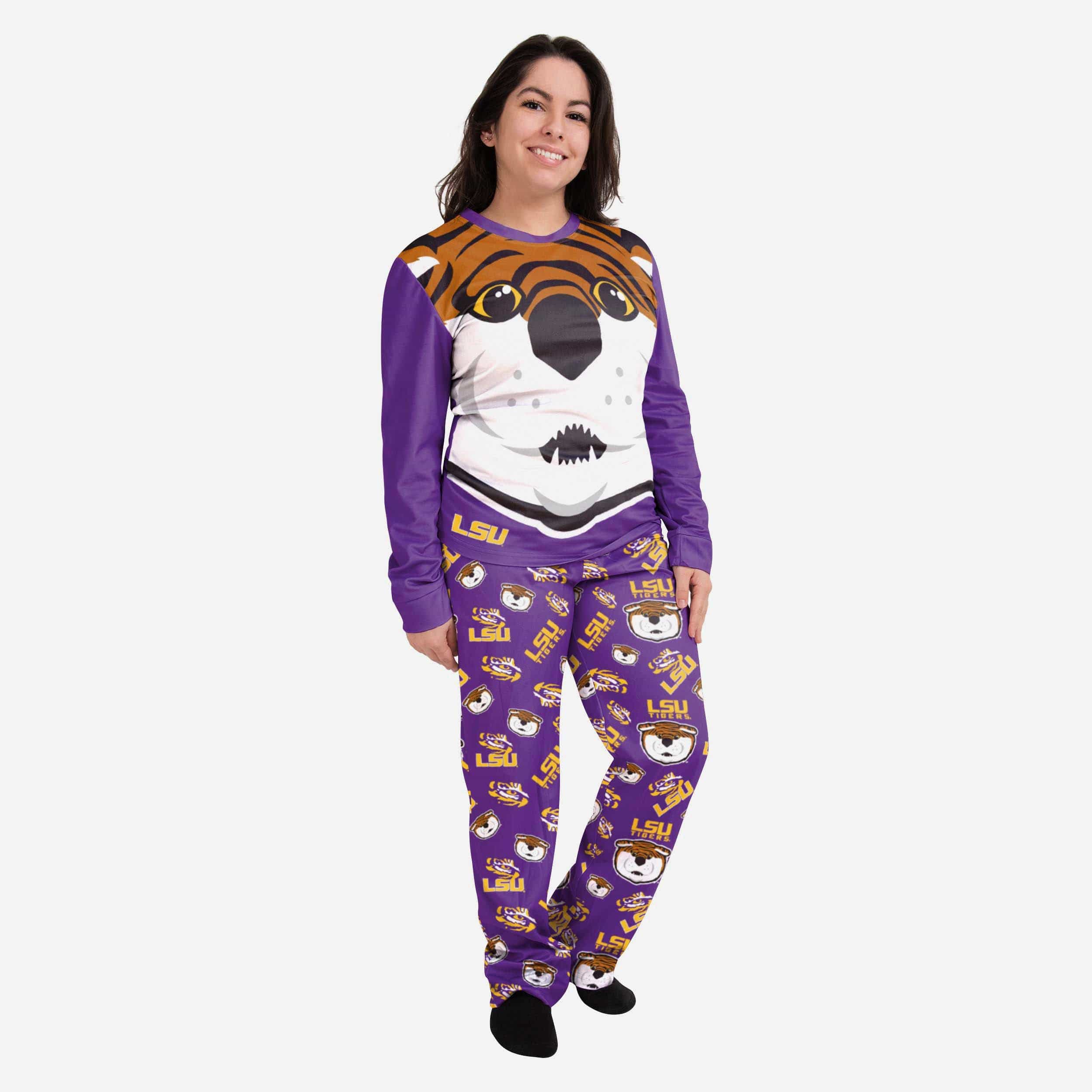 Mike the Tiger LSU Tigers Womens Mascot Pajamas 1 Mike the Tiger LSU Tigers Womens Mascot Pajamas