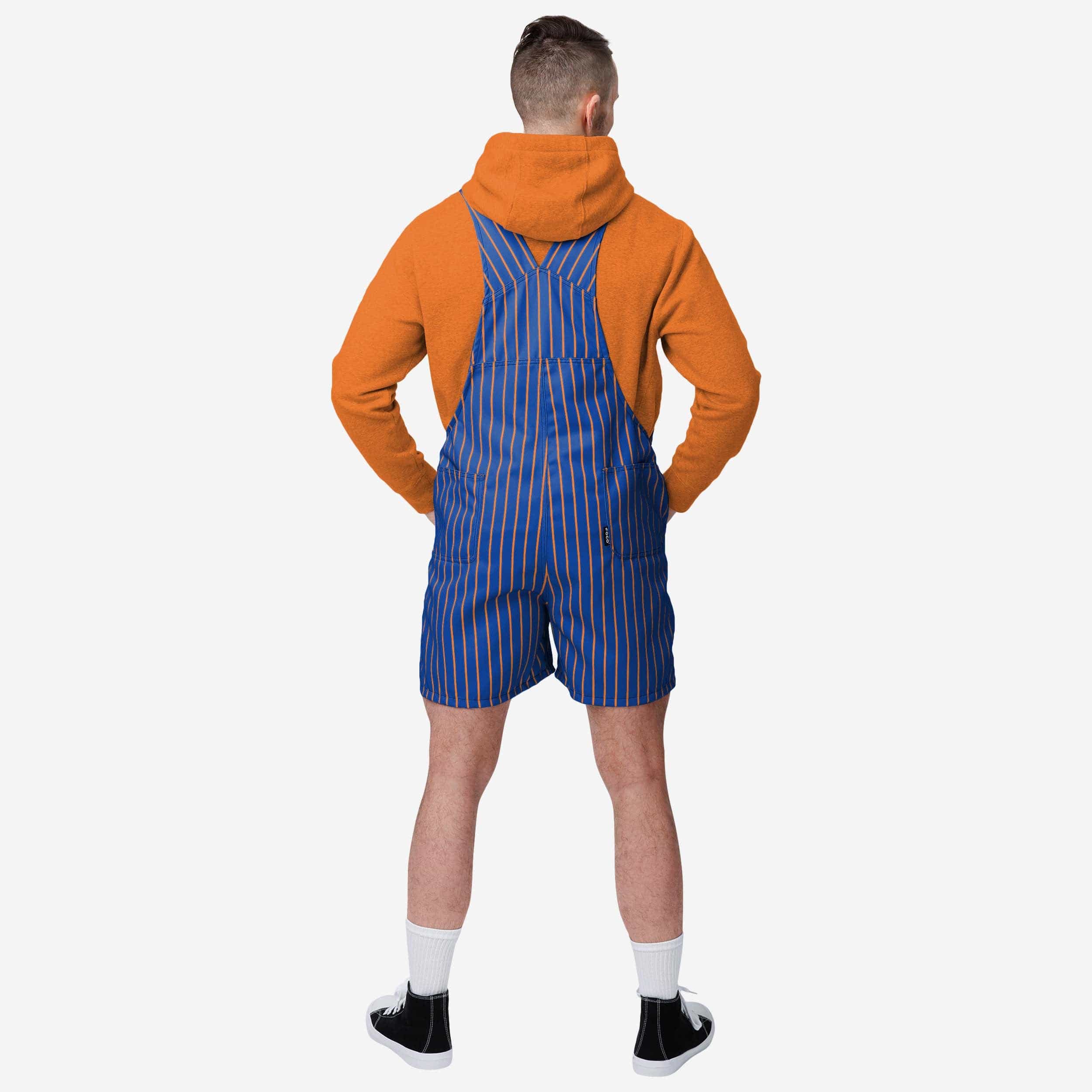New York Mets Mens Pinstripe Bib Shortalls 2 New York Mets Mens Pinstripe Bib Shortalls