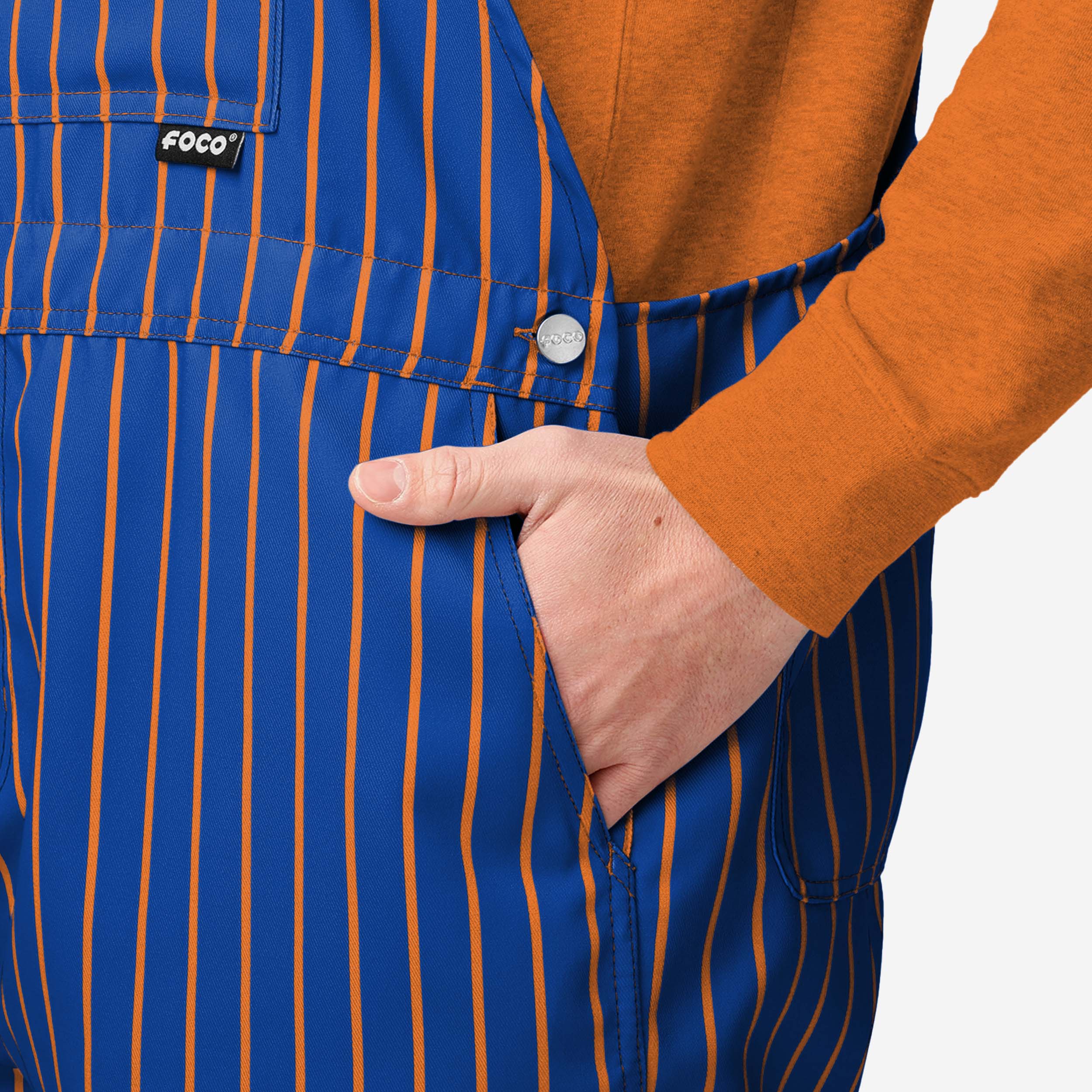 New York Mets Mens Pinstripe Bib Shortalls 4 New York Mets Mens Pinstripe Bib Shortalls