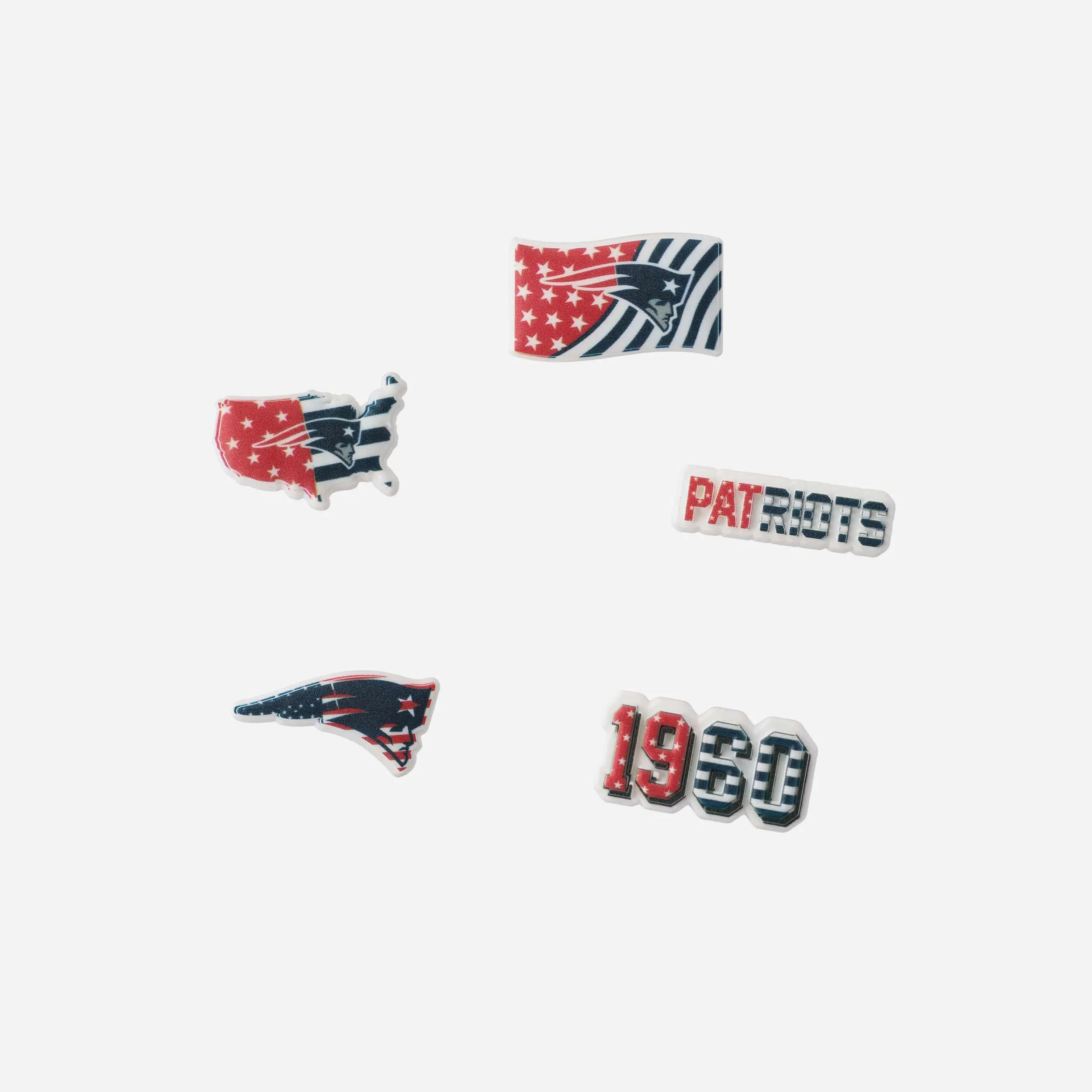 New England Patriots Americana 5 Pack Team Clog Charms