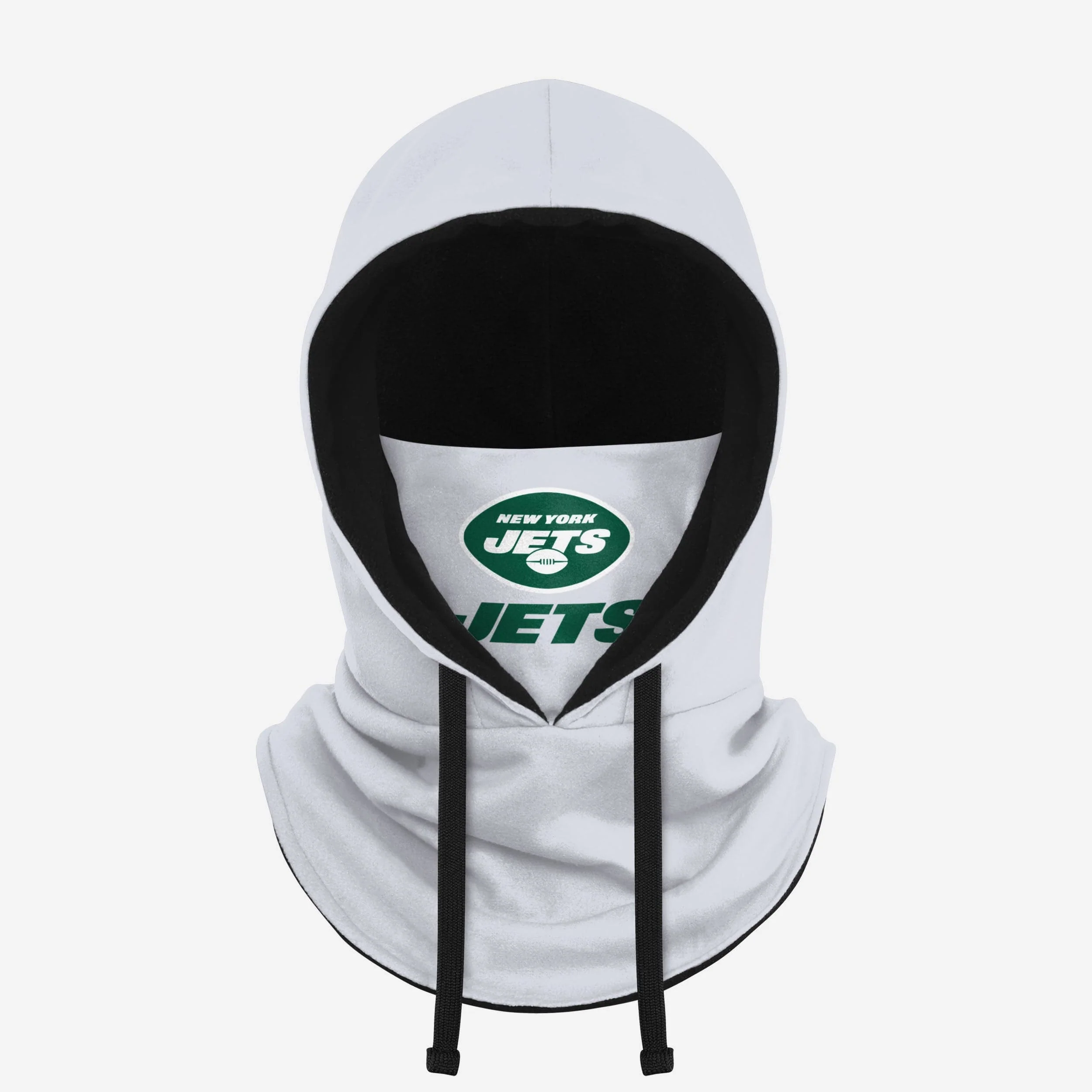 New York Jets White Drawstring Hooded Gaiter