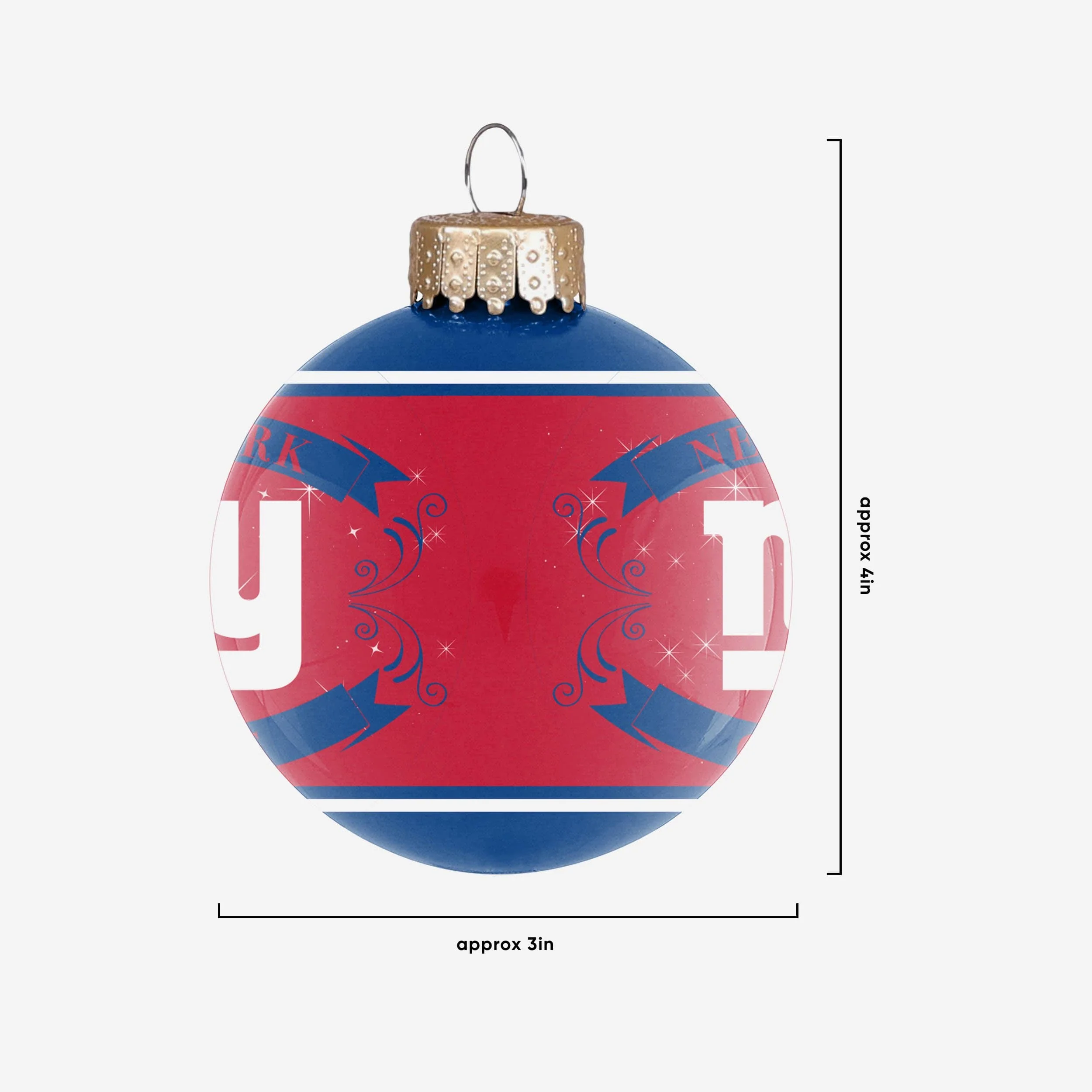 New York Giants 2 Pack Ball Ornament Set 3 New York Giants 2 Pack Ball Ornament Set