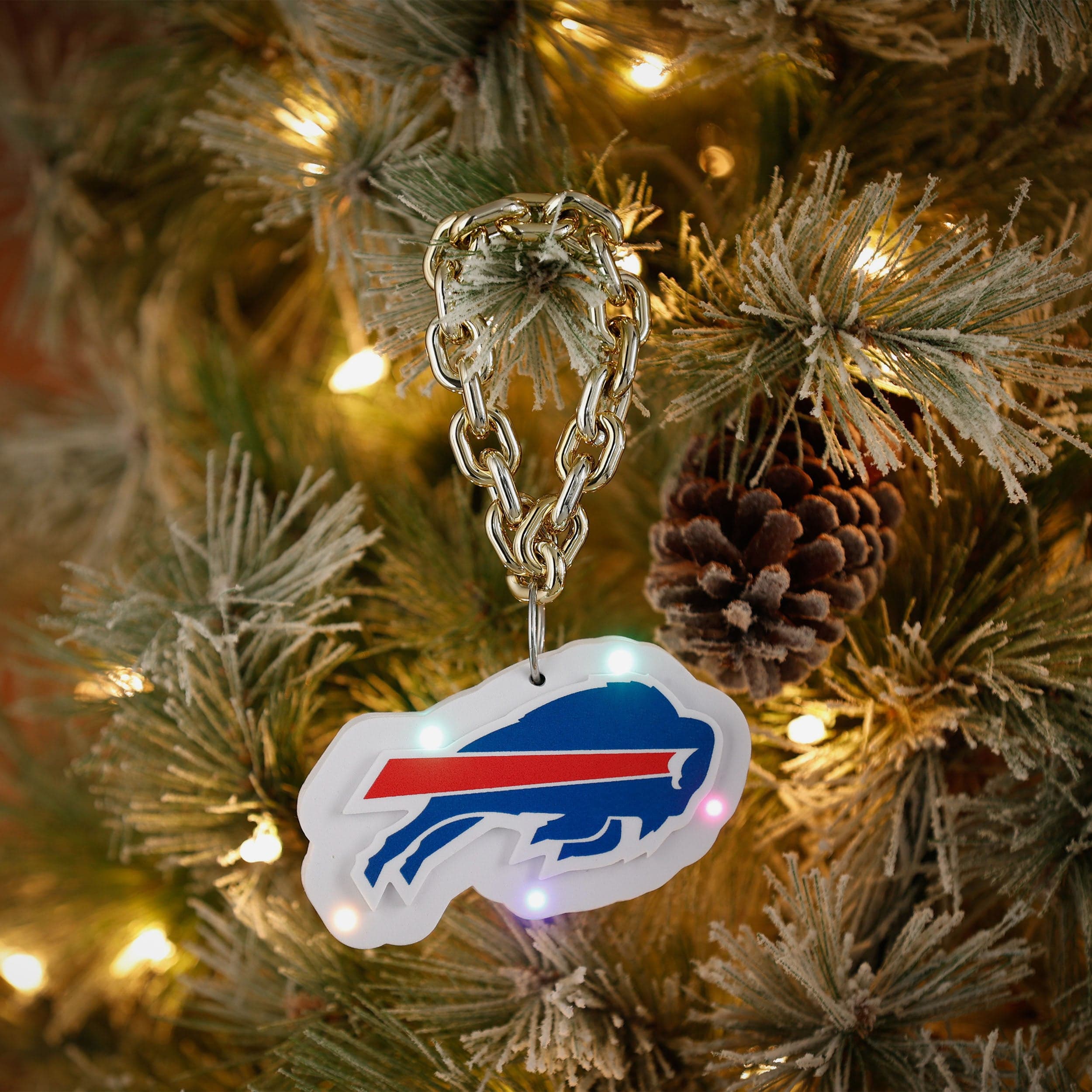 Buffalo Bills Big Logo Light Up Chain Ornament 3 Buffalo Bills Big Logo Light Up Chain Ornament