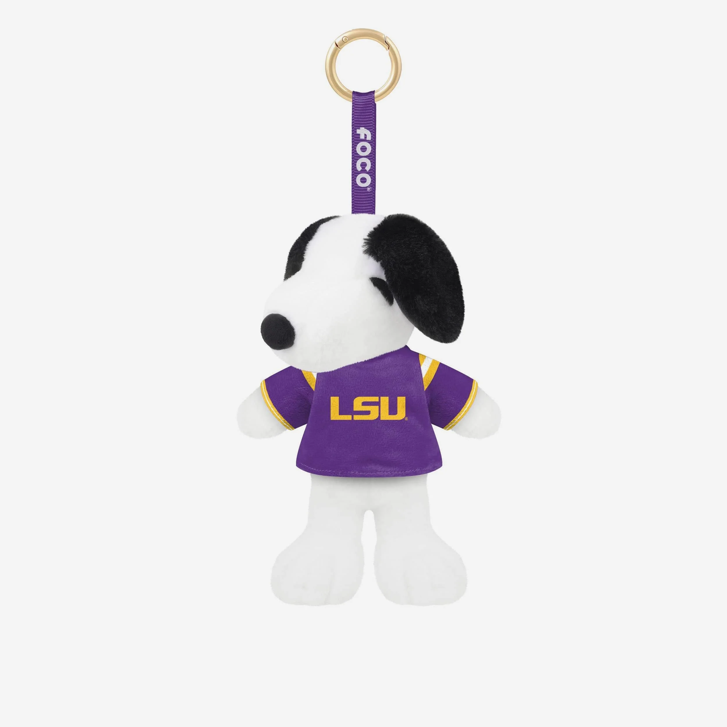 LSU Tigers Plush Snoopy Peanuts Bag Charm Keychain
