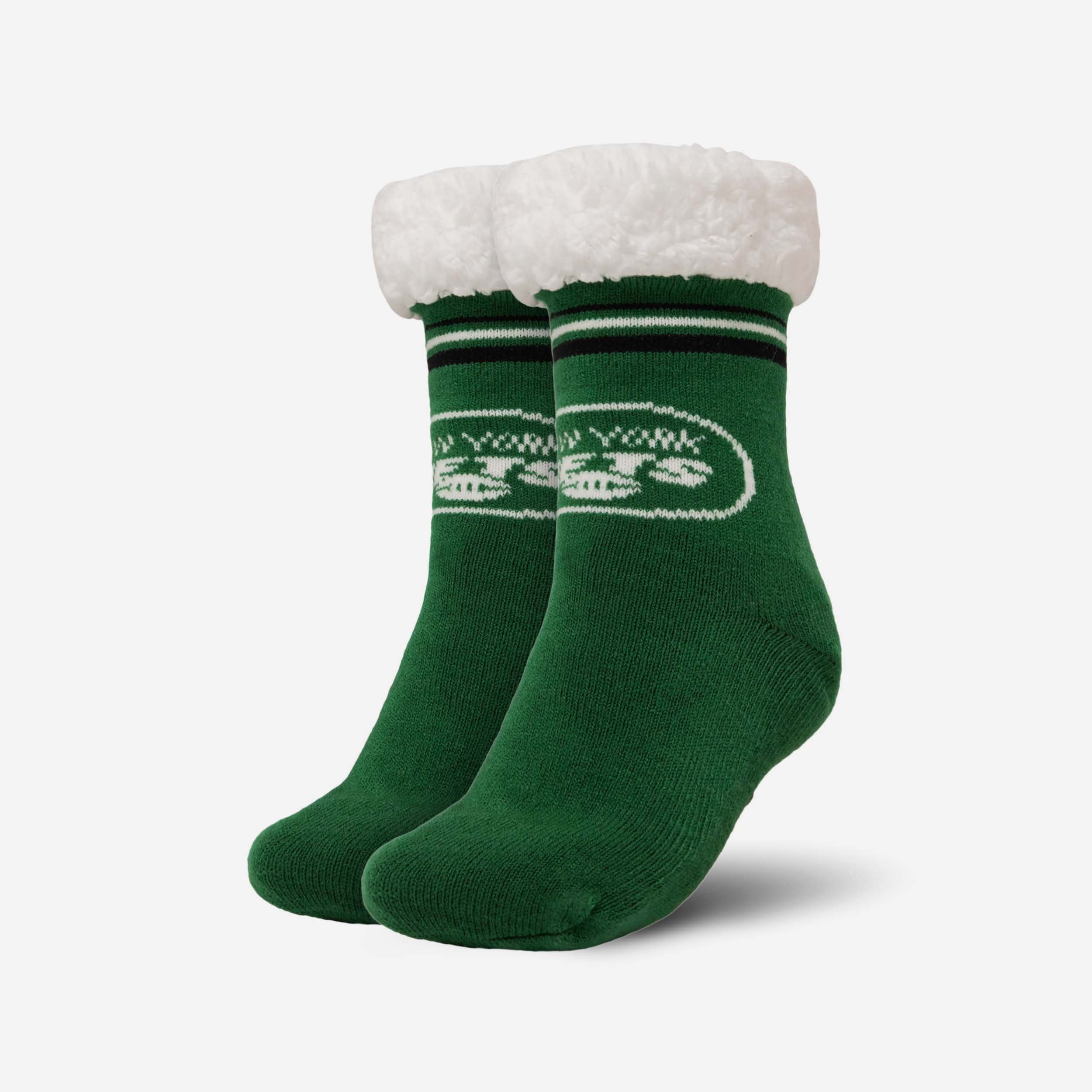 New York Jets Womens Stripe Logo Tall Footy Slipper Socks
