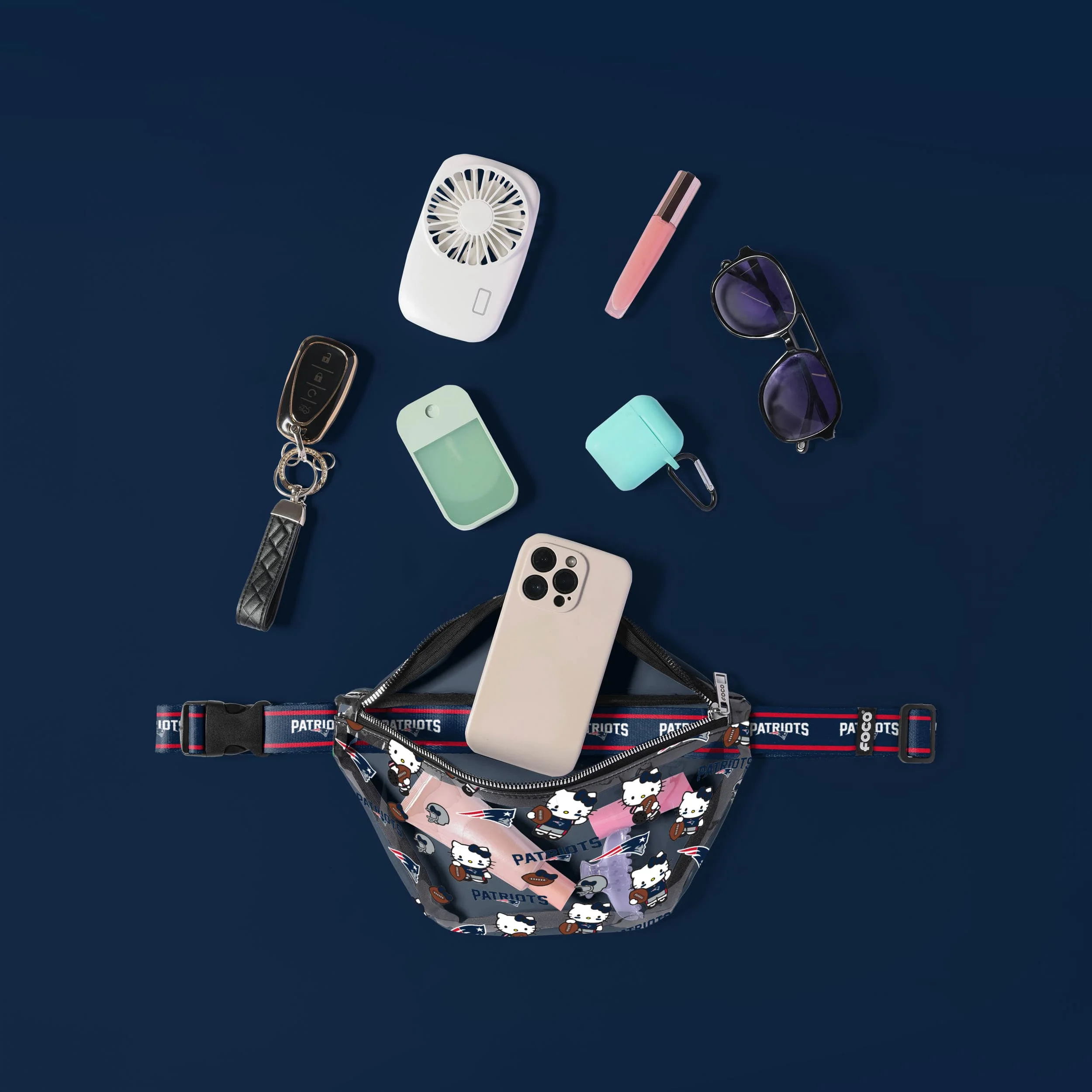 New England Patriots Hello Kitty® Clear Fanny Pack 3 New England Patriots Hello Kitty® Clear Fanny Pack