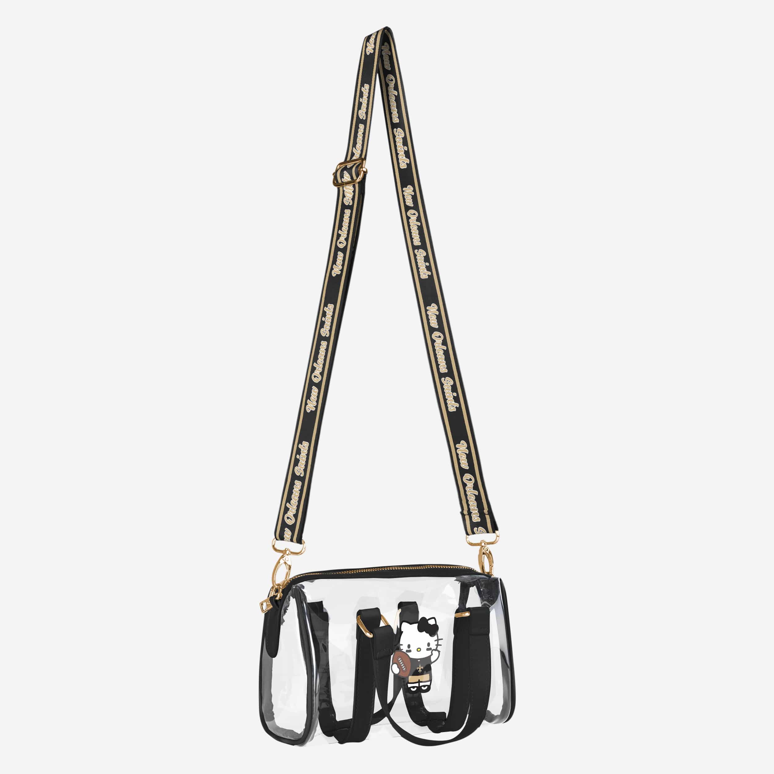 New Orleans Saints Hello Kitty® Clear Barrel Bag 2 New Orleans Saints Hello Kitty® Clear Barrel Bag
