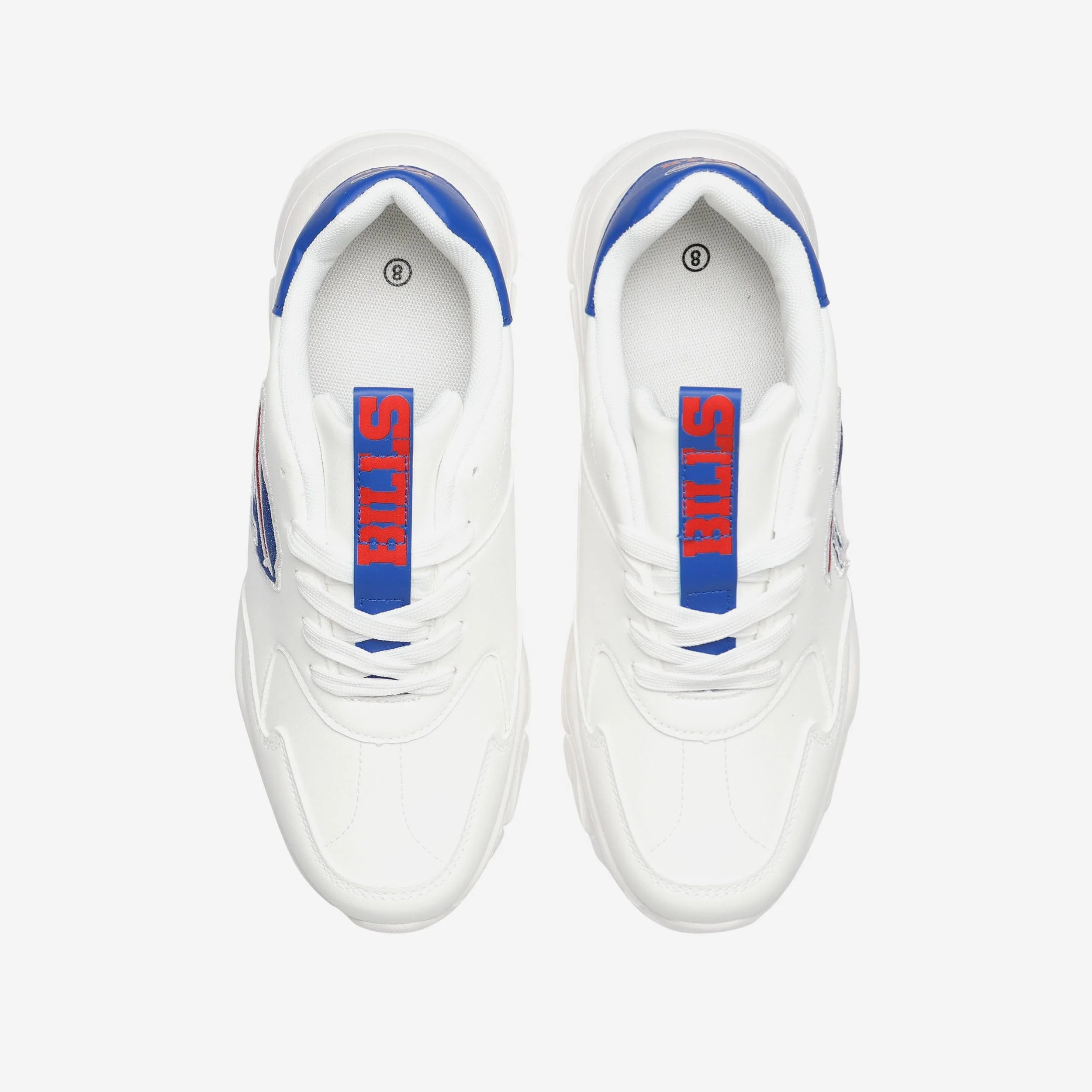 Buffalo Bills Womens Glitter Big Logo Vintage White Chunky Sneaker 4 Buffalo Bills Womens Glitter Big Logo Vintage White Chunky Sneaker