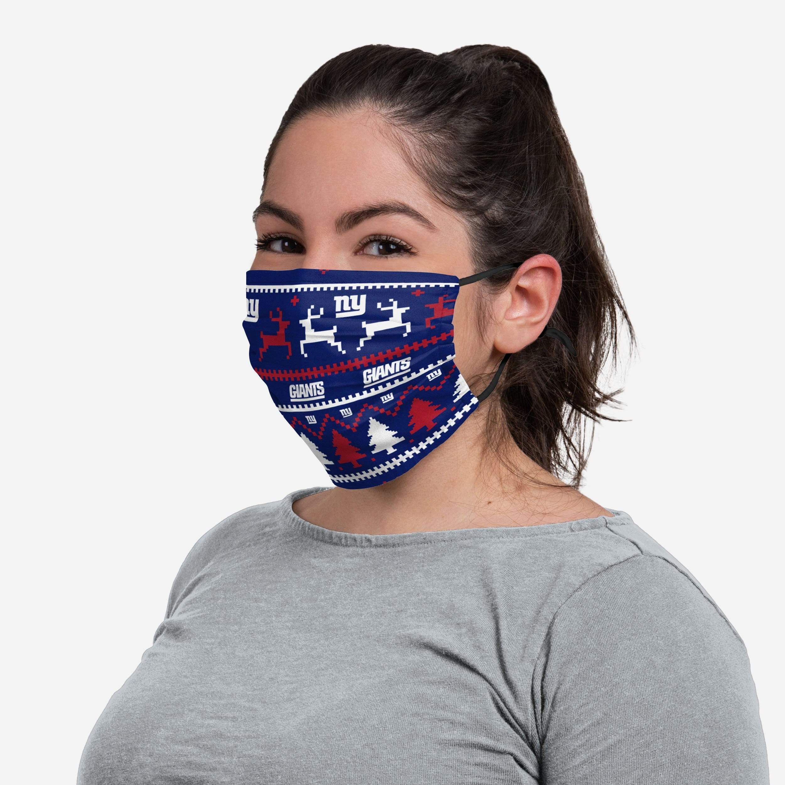 New York Giants Wordmark Holiday Adjustable Face Cover 3 New York Giants Wordmark Holiday Adjustable Face Cover