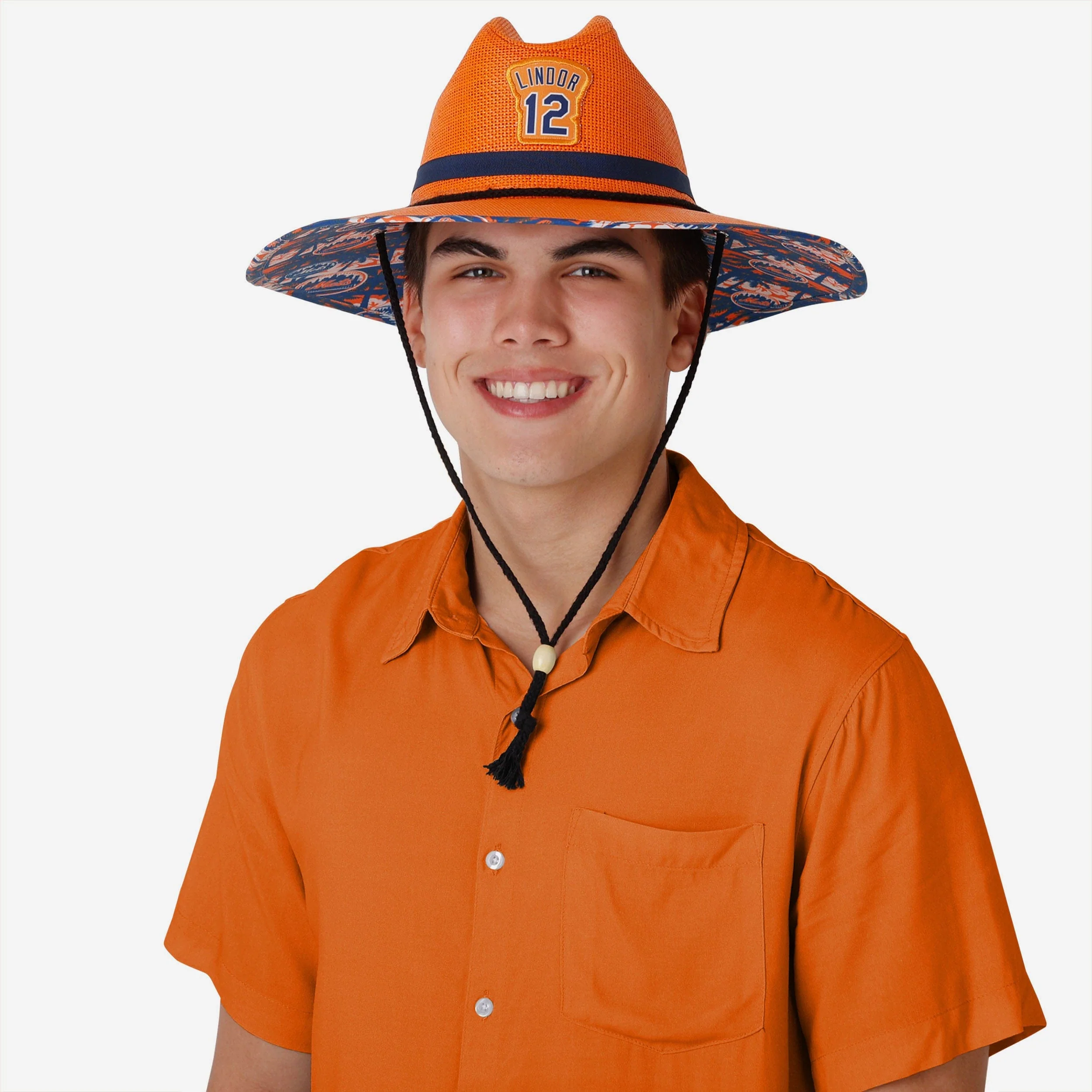 Francisco Lindor New York Mets Straw Hat 3 Francisco Lindor New York Mets Straw Hat