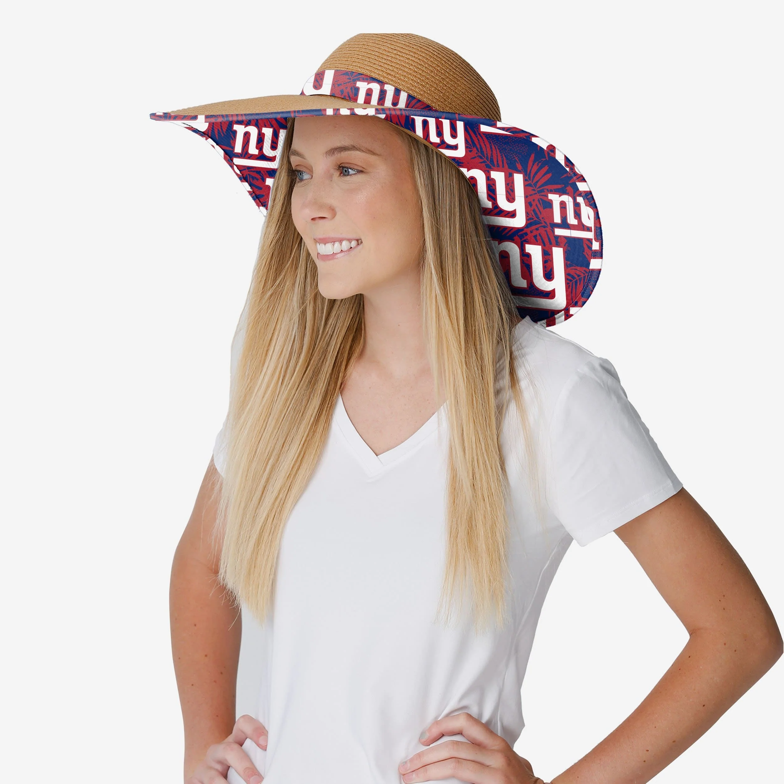 New York Giants Womens Floral Straw Hat 3 New York Giants Womens Floral Straw Hat