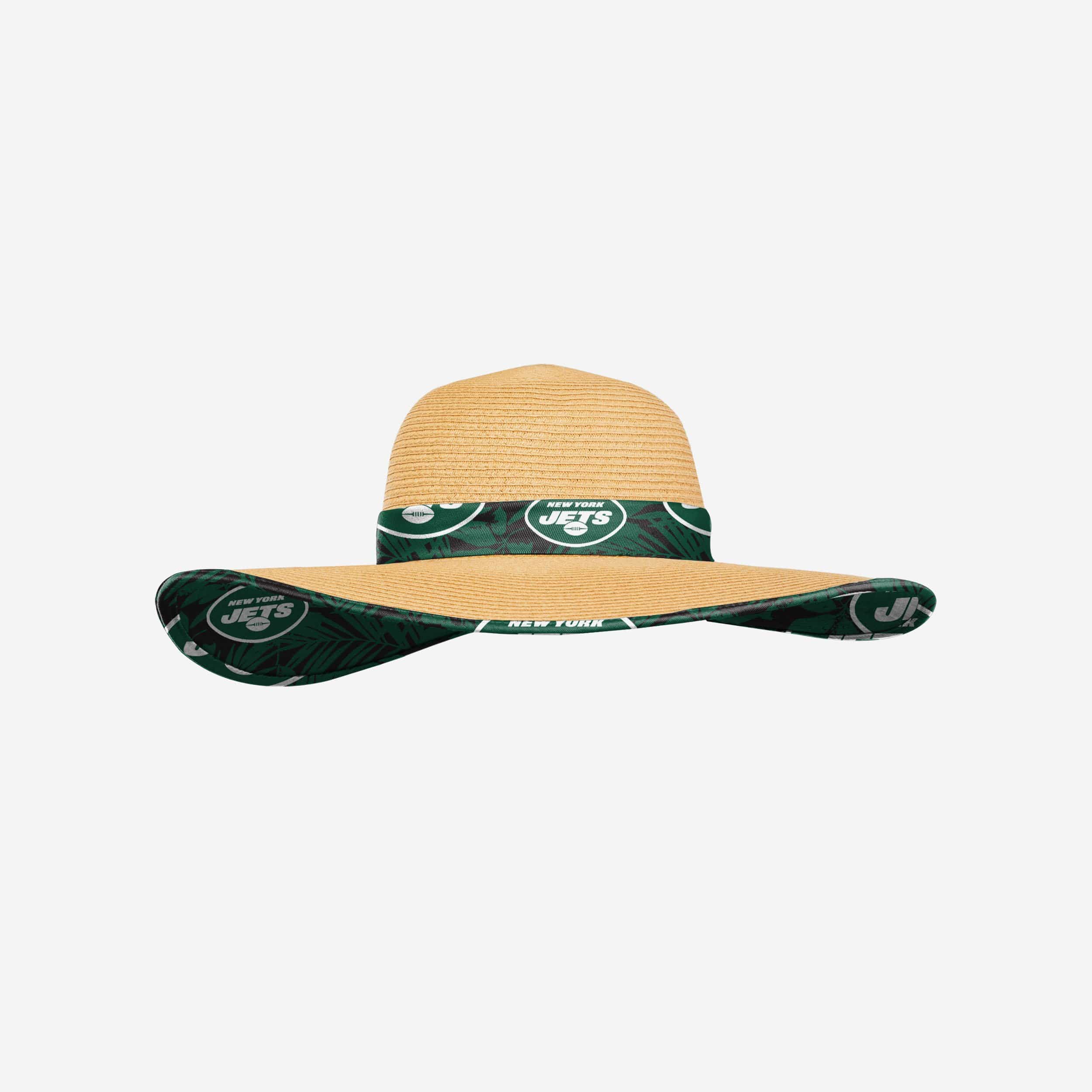 New York Jets Womens Floral Straw Hat