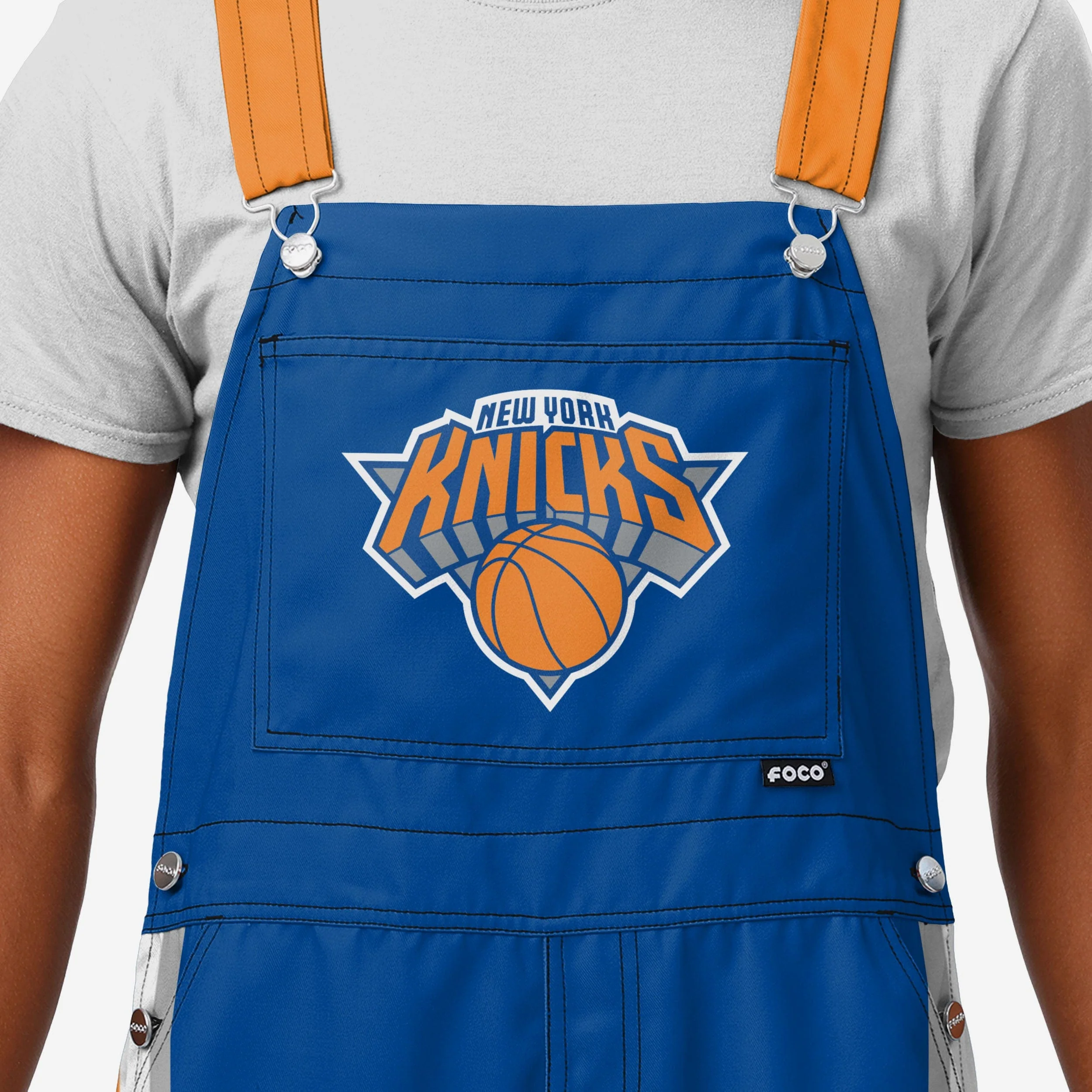New York Knicks Mens Team Stripe Bib Overalls 3 New York Knicks Mens Team Stripe Bib Overalls
