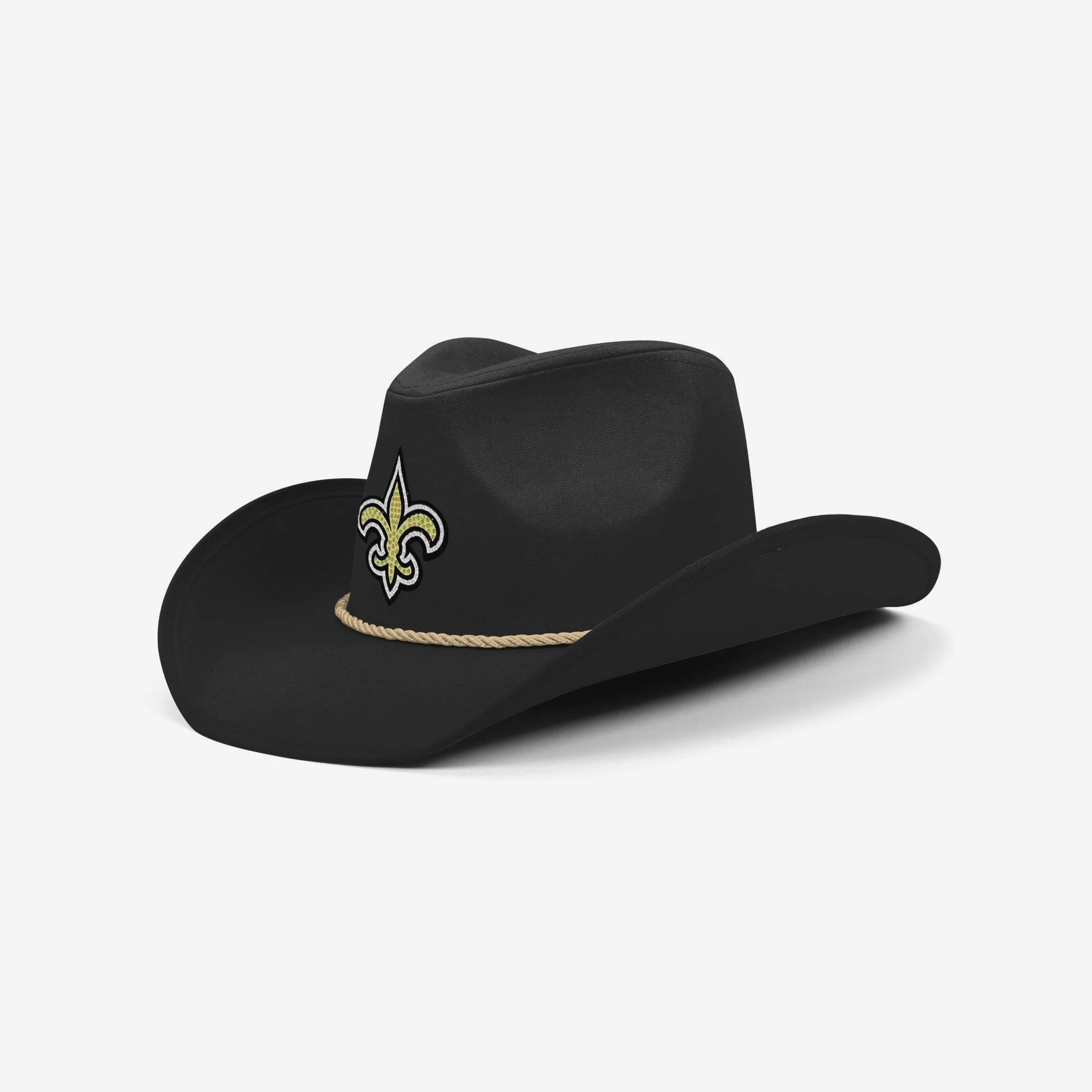 New Orleans Saints Black Rhinestone Logo Cowboy Hat