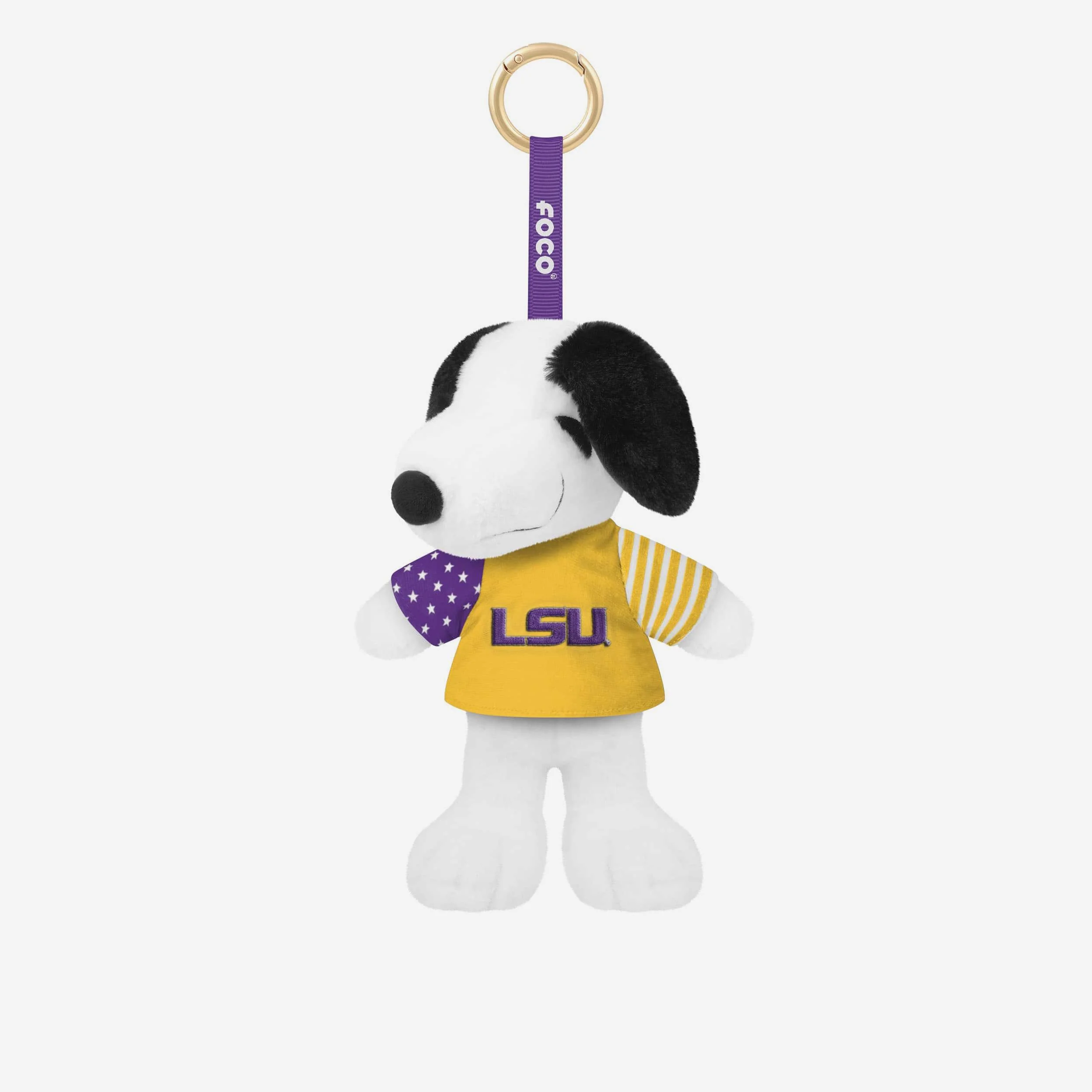 LSU Tigers Americana Plush Snoopy Peanuts Bag Charm Keychain
