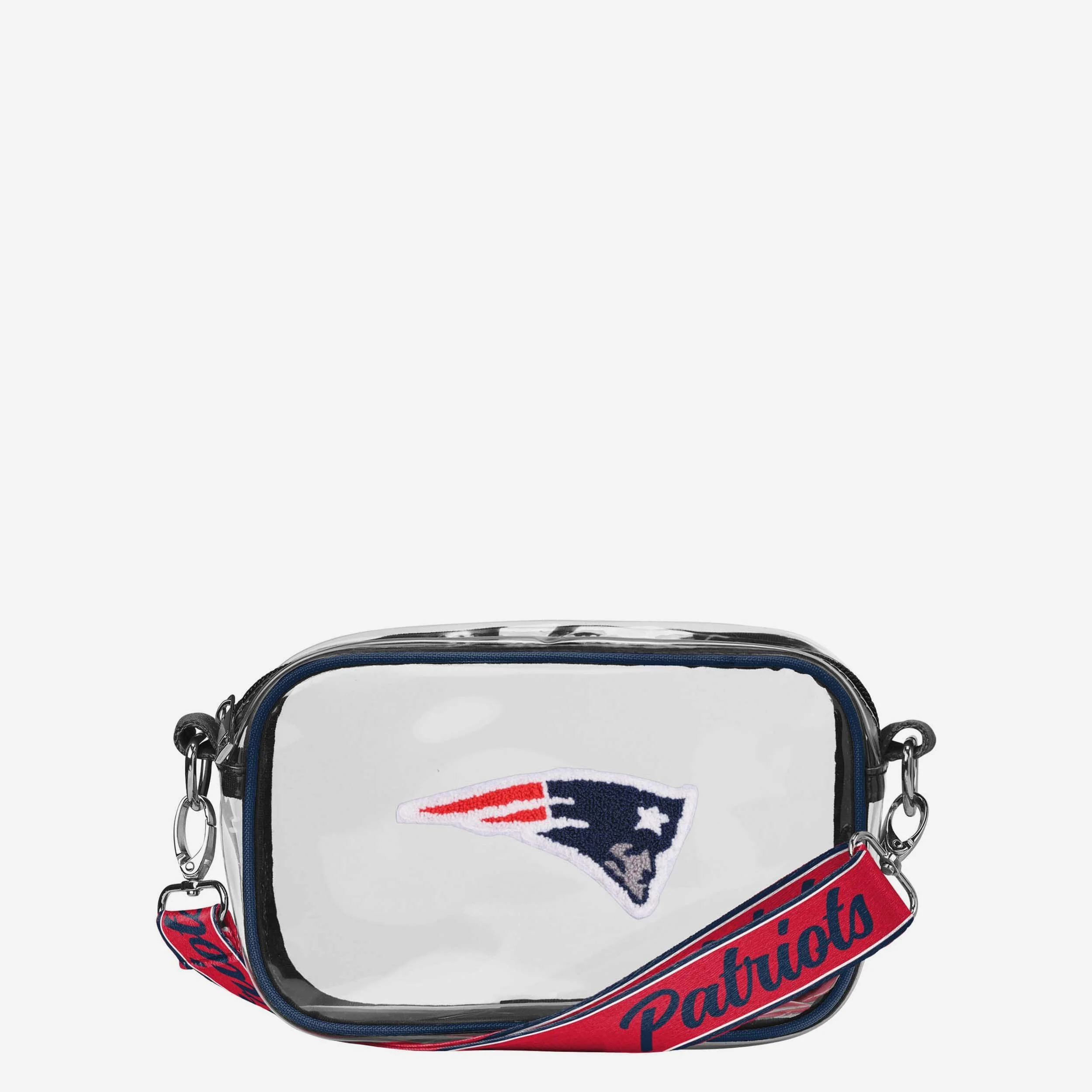 New England Patriots Chenille Logo Clear Crossbody Bag 1 New England Patriots Chenille Logo Clear Crossbody Bag