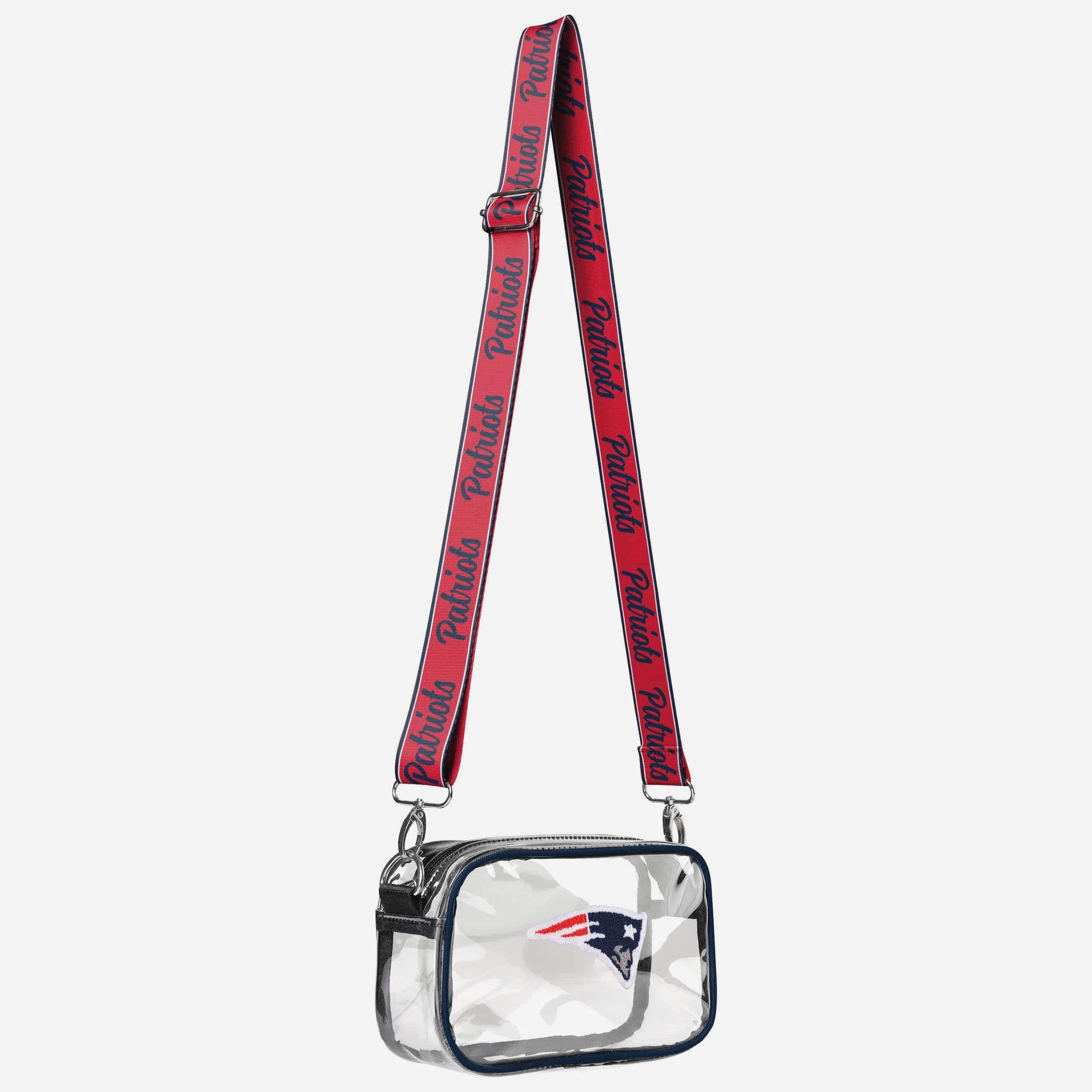 New England Patriots Chenille Logo Clear Crossbody Bag 2 New England Patriots Chenille Logo Clear Crossbody Bag