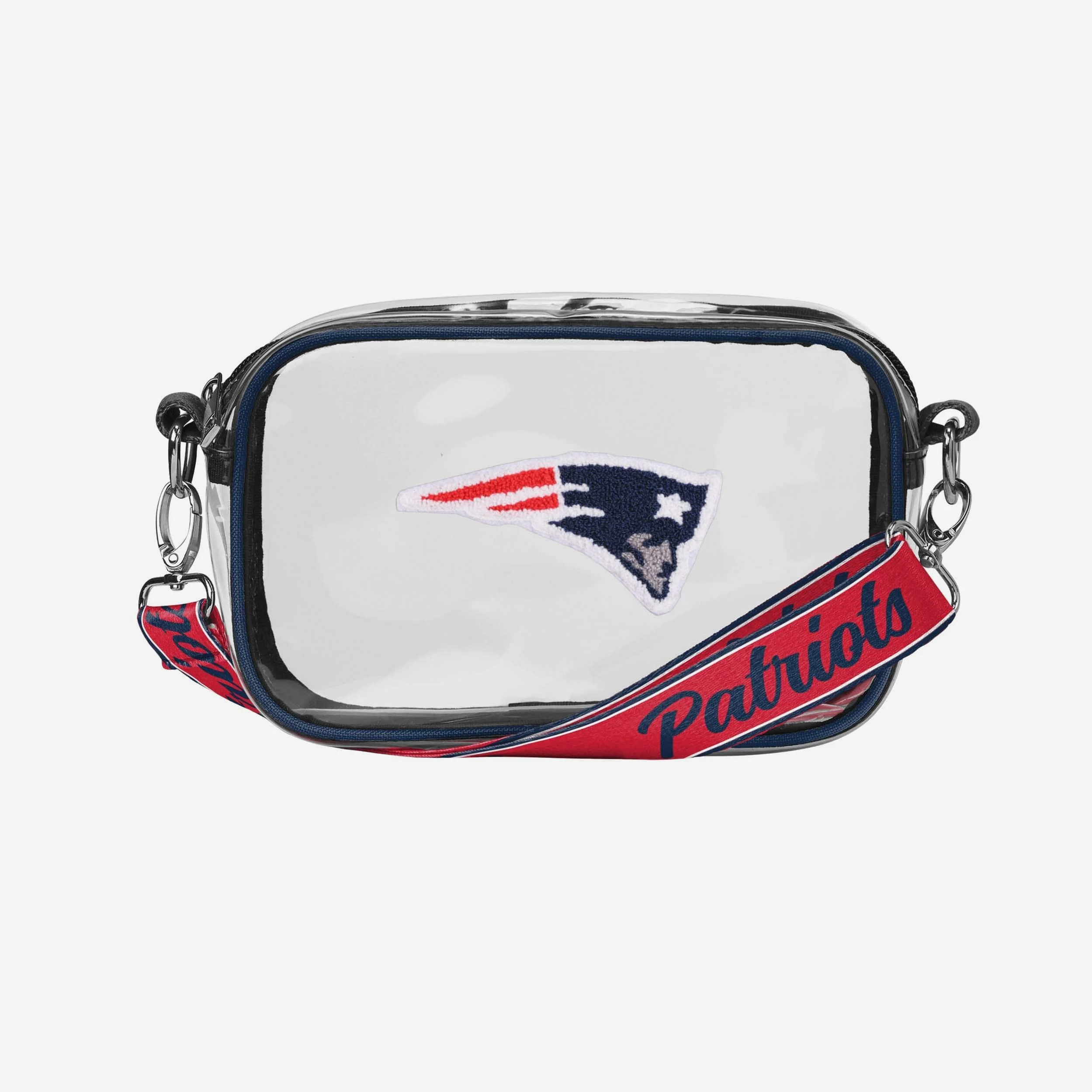 New England Patriots Chenille Logo Clear Crossbody Bag 4 New England Patriots Chenille Logo Clear Crossbody Bag