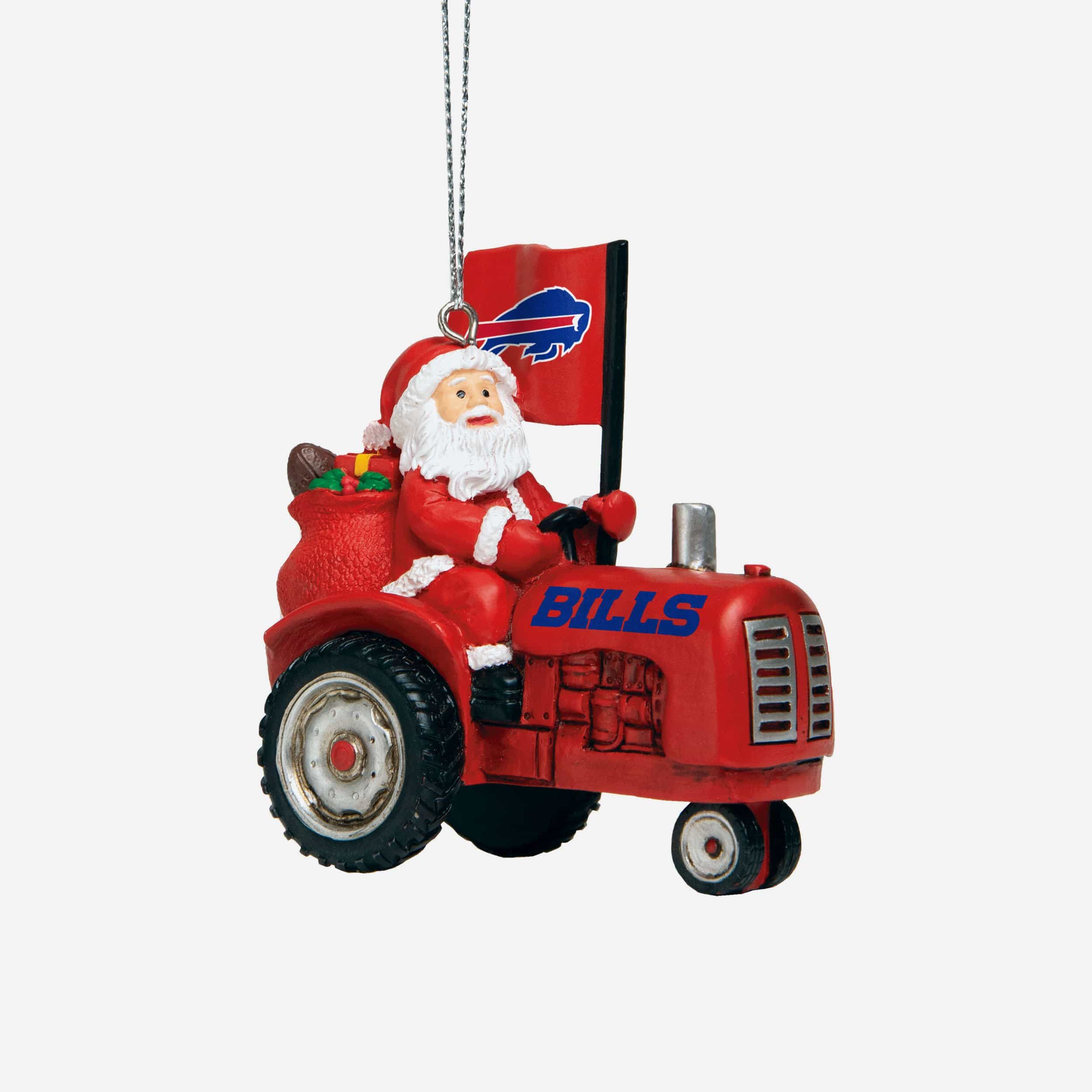 Buffalo Bills Santa Riding Tractor Ornament