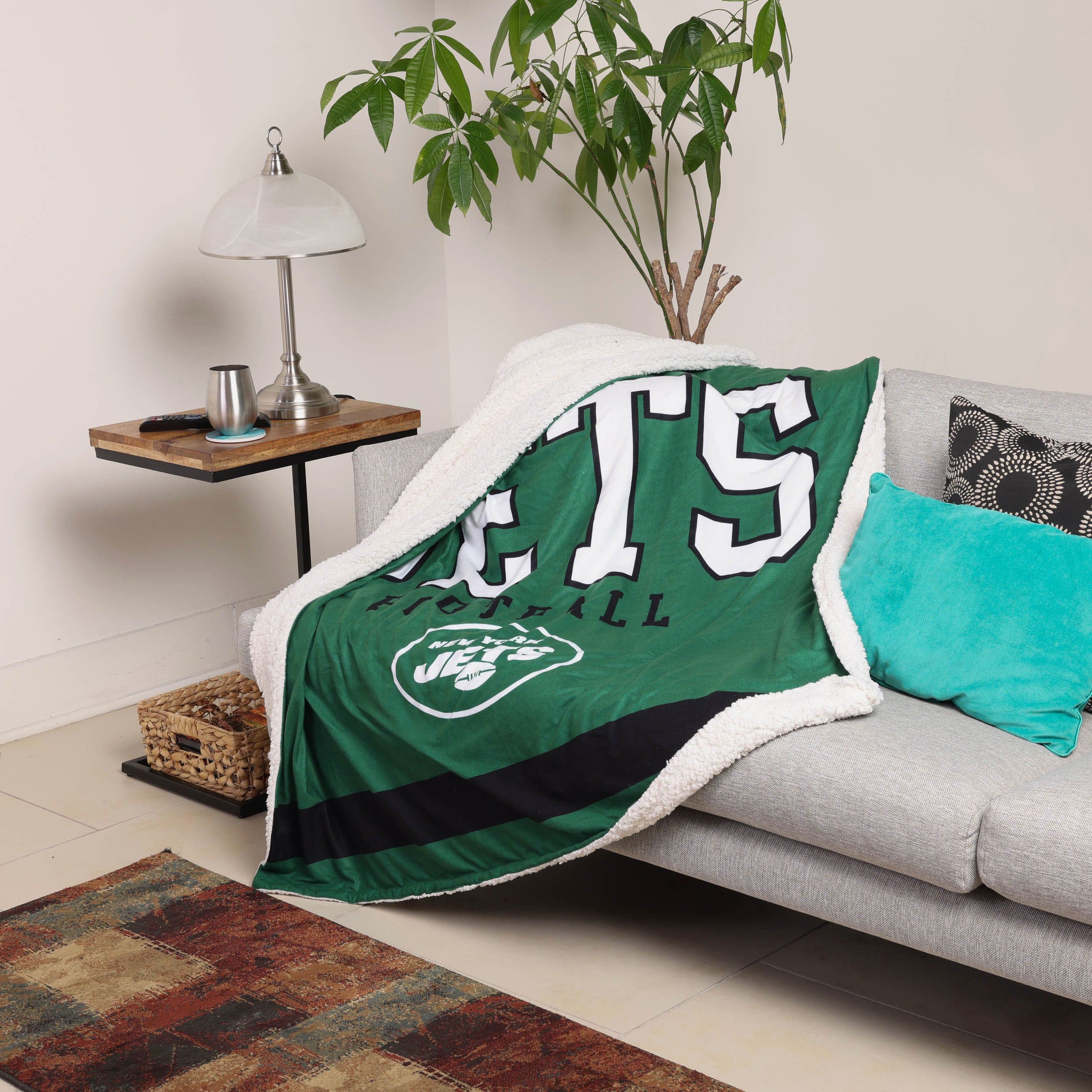 New York Jets Team Property Sherpa Plush Throw Blanket 2 New York Jets Team Property Sherpa Plush Throw Blanket