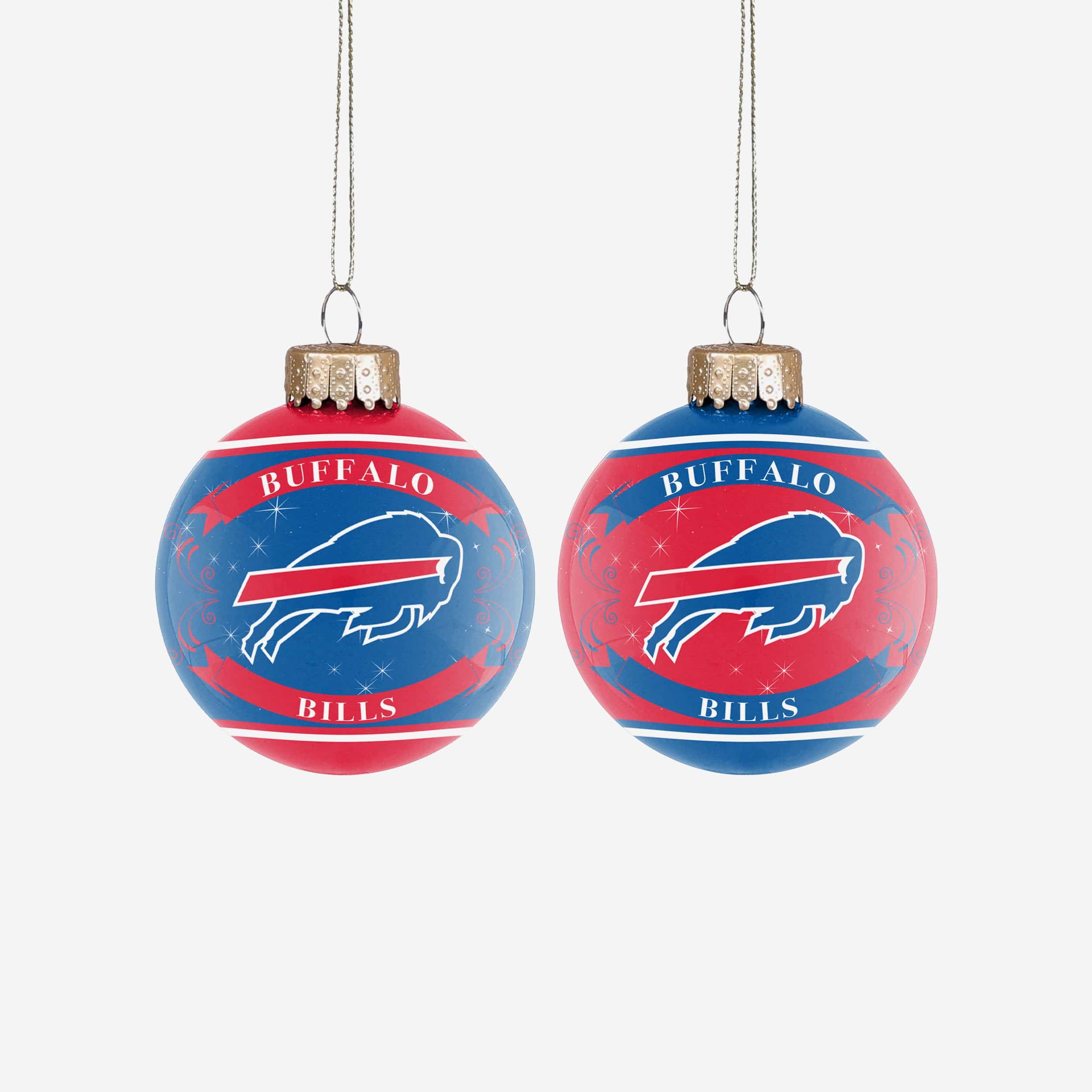 Buffalo Bills 2 Pack Ball Ornament Set