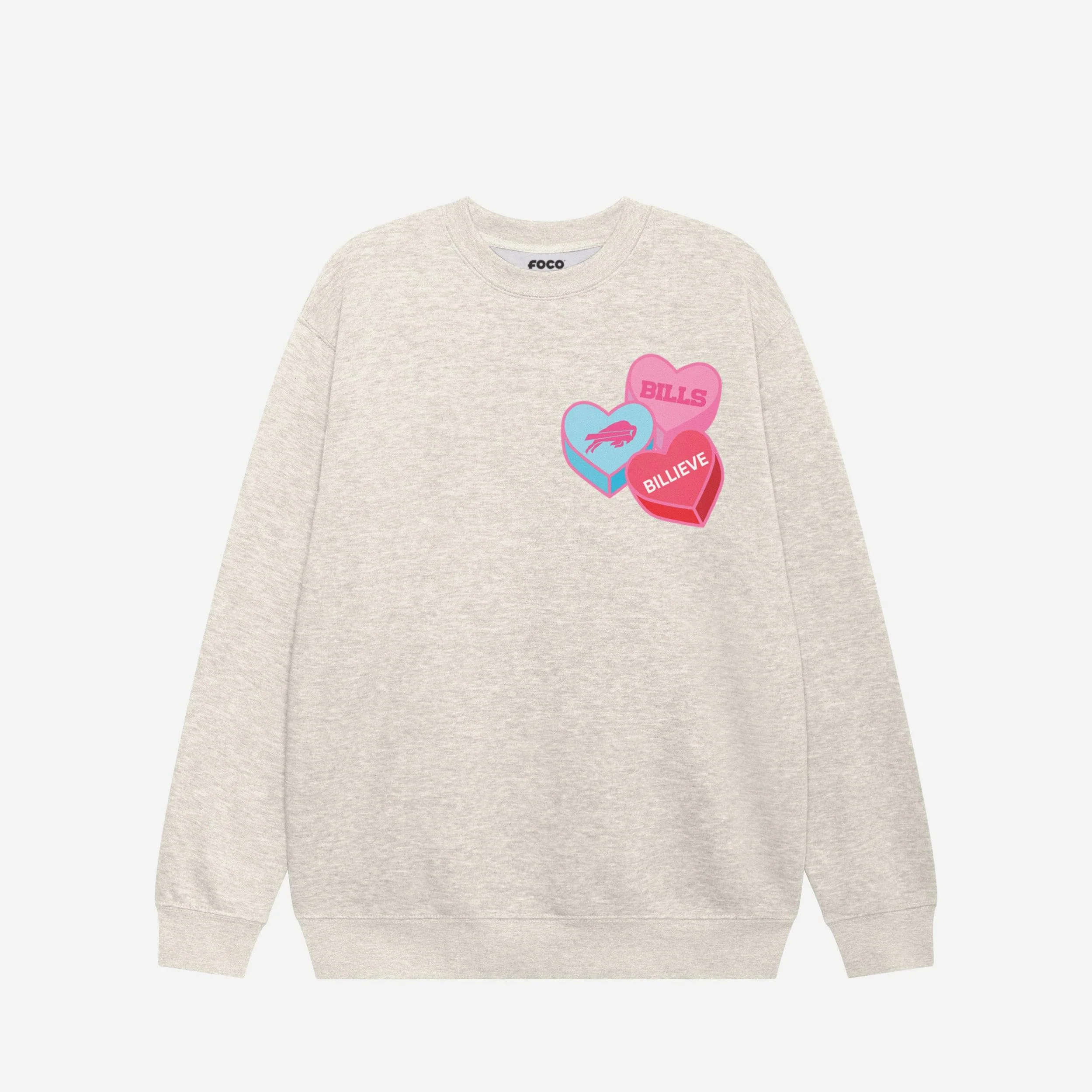 Buffalo Bills Candy Heart Crew Neck Sweatshirt