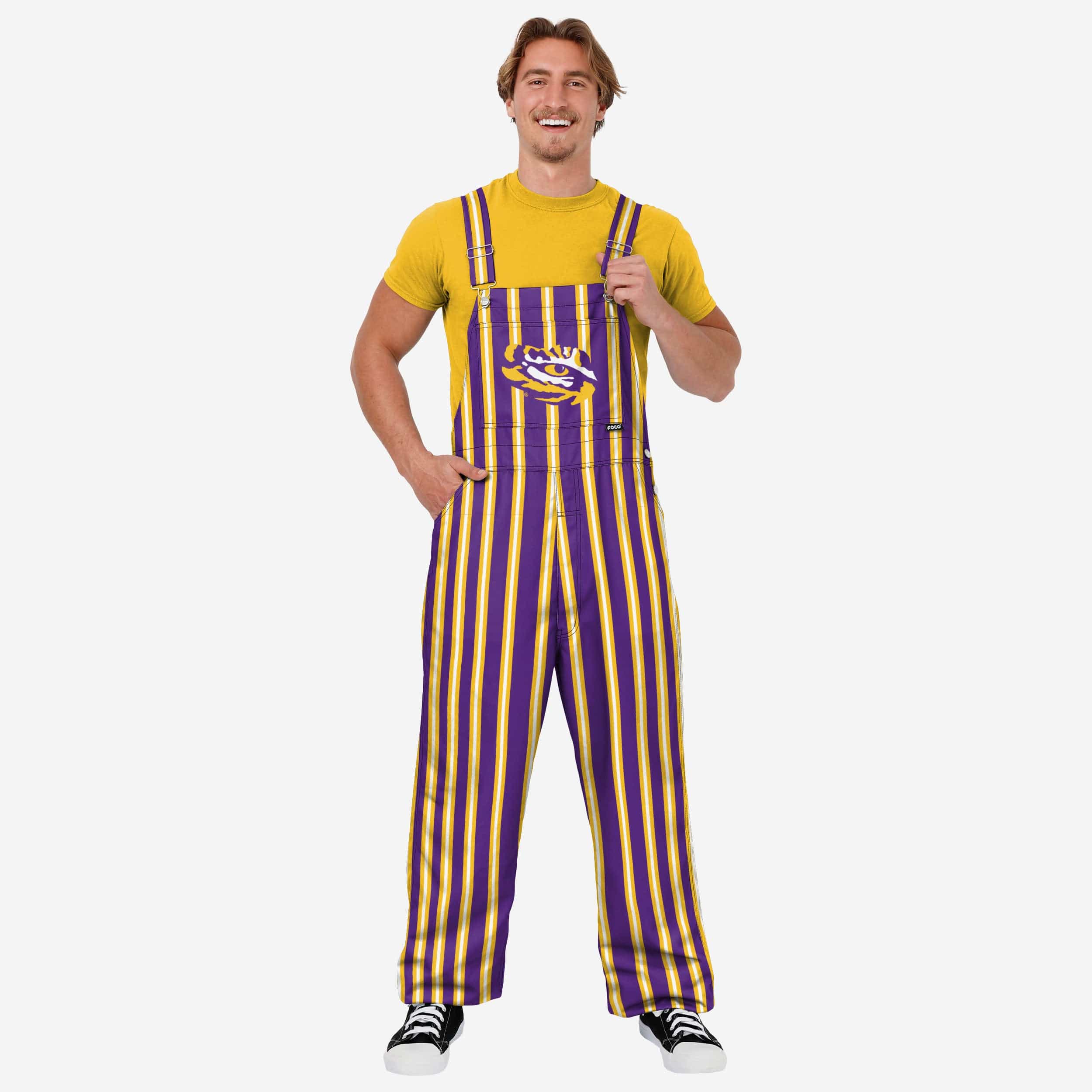 LSU Tigers Mens Sideline Spirit Bib Overalls