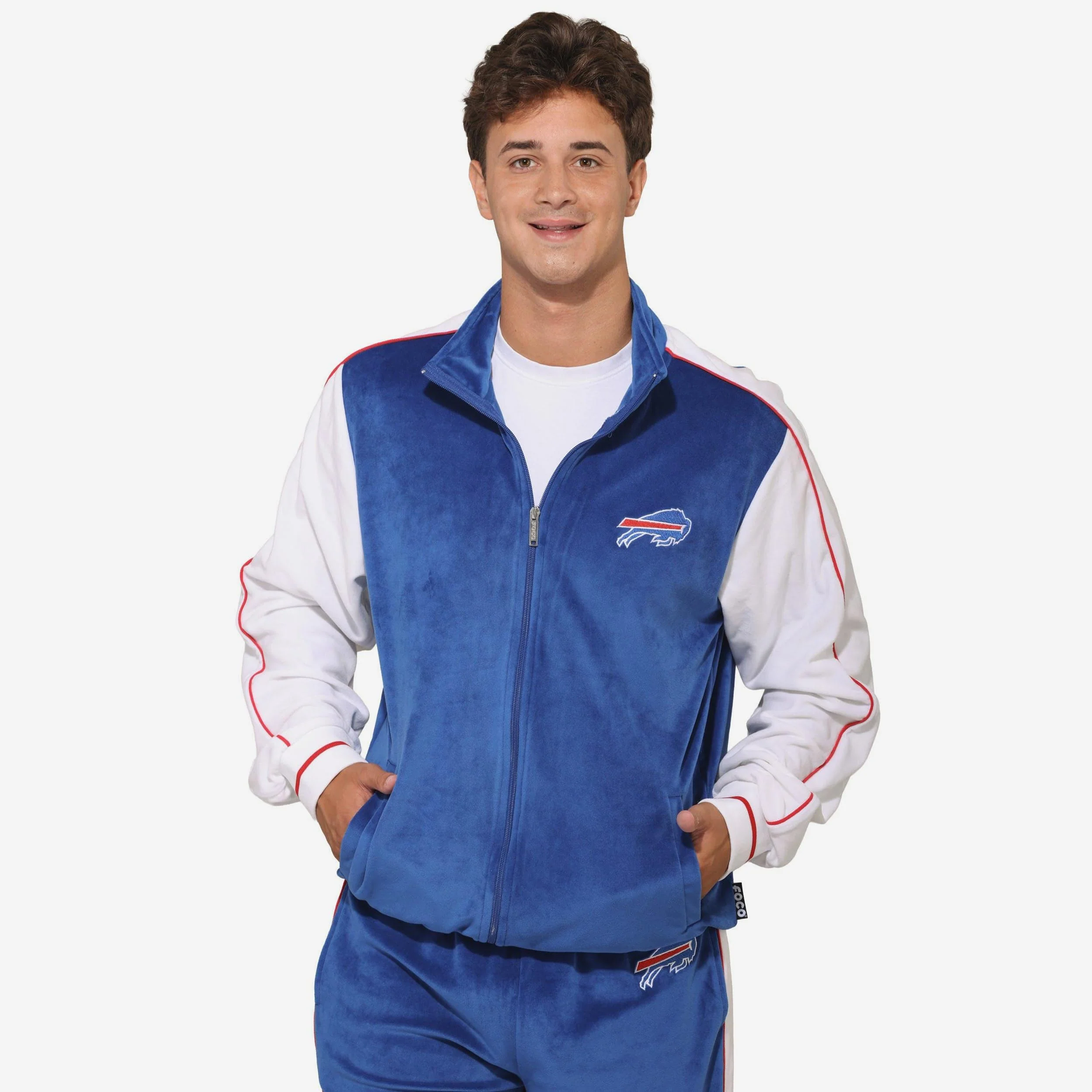 Buffalo Bills Two Tone Velour Zip Up Top