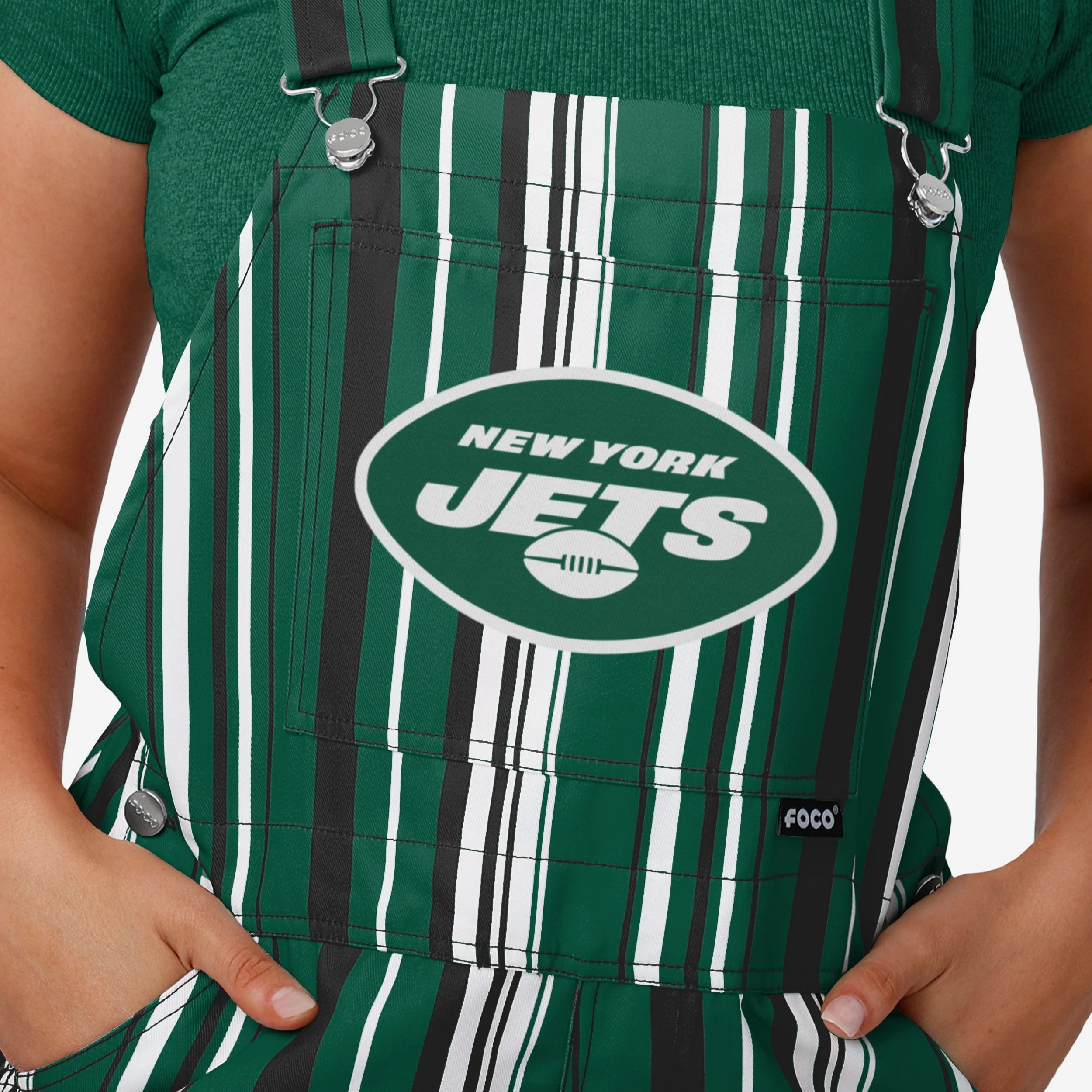 New York Jets Womens Hyper Stripe Bib Overalls 4 New York Jets Womens Hyper Stripe Bib Overalls