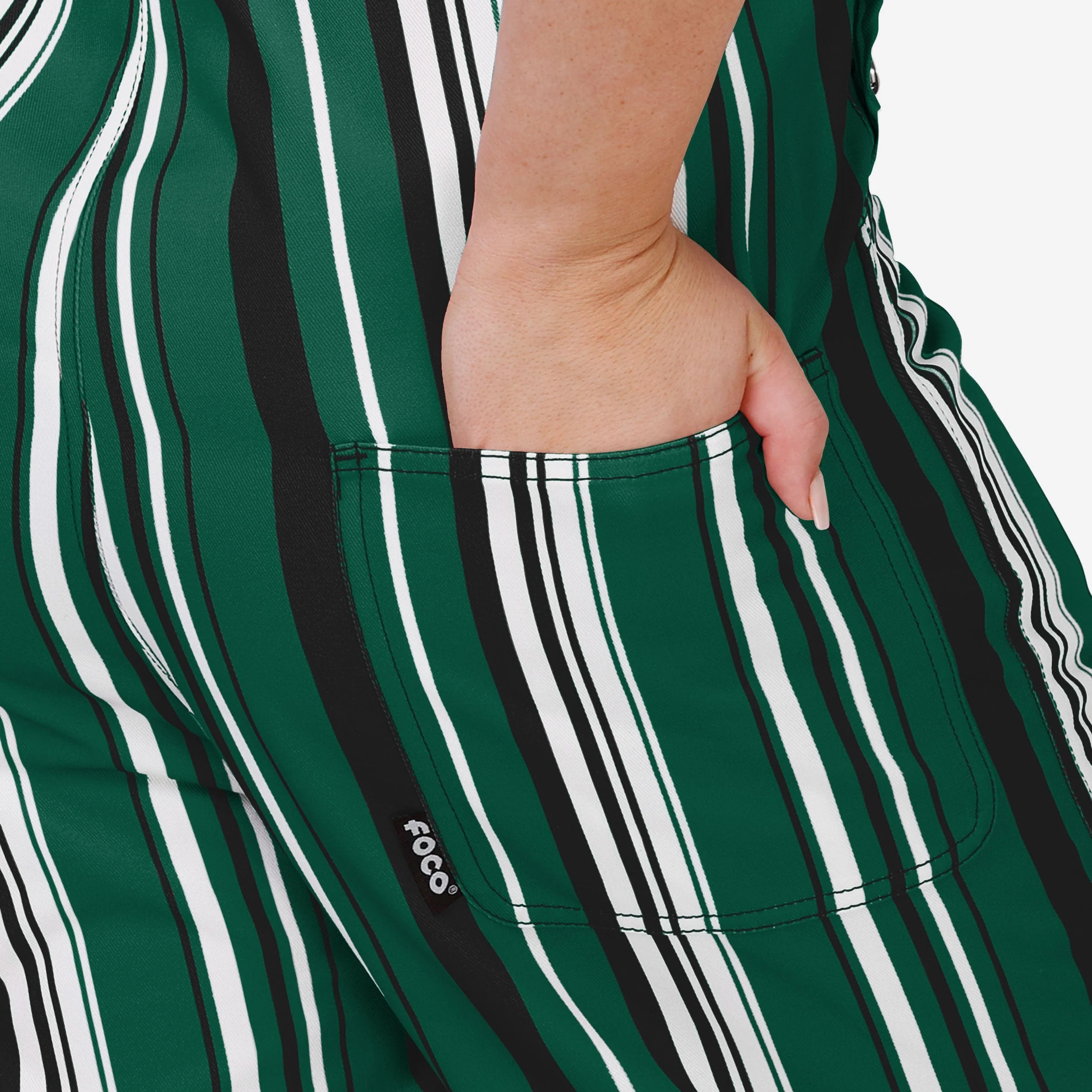 New York Jets Womens Hyper Stripe Bib Overalls 6 New York Jets Womens Hyper Stripe Bib Overalls