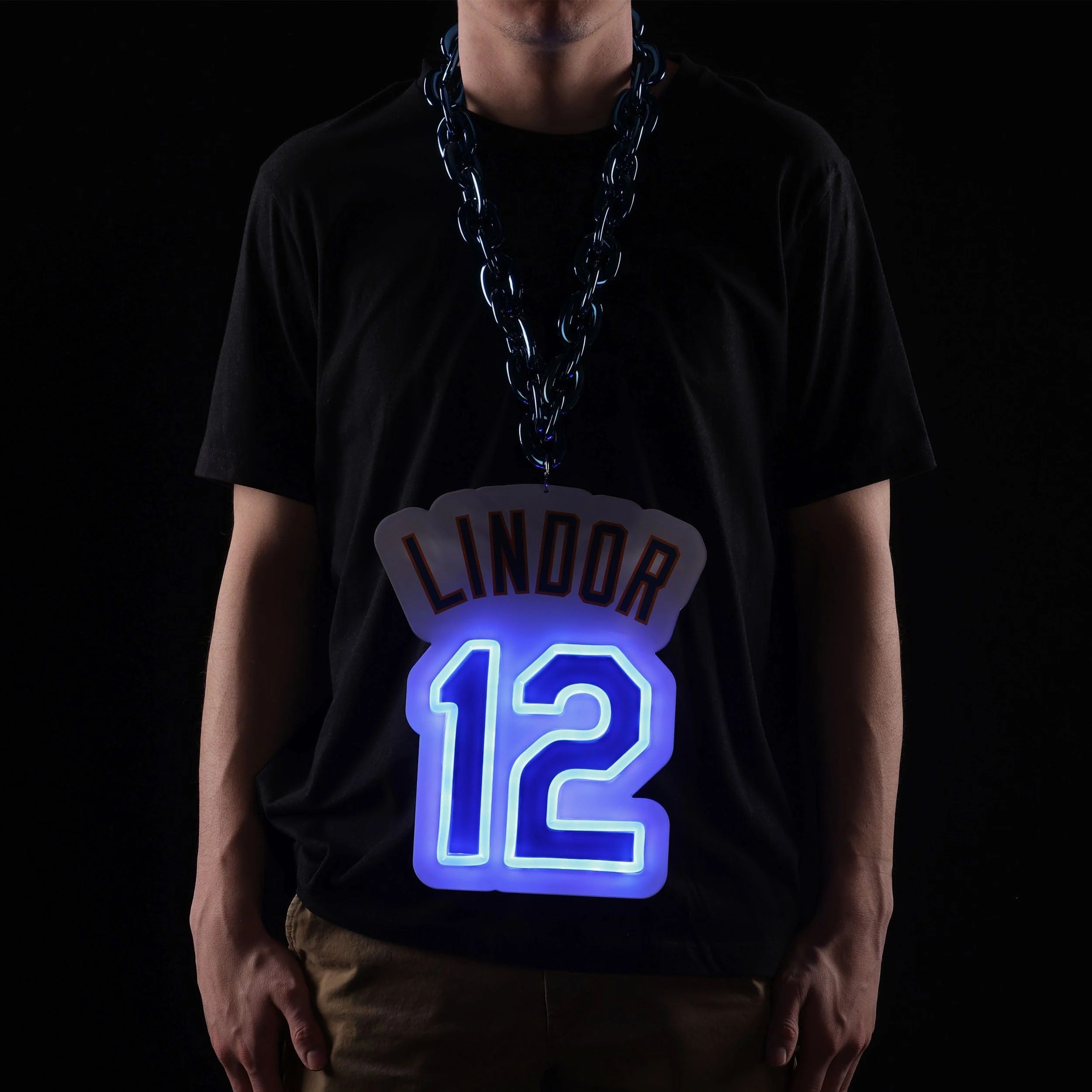 Francisco Lindor New York Mets Neon Light Up Big Logo Player Chain 3 Francisco Lindor New York Mets Neon Light Up Big Logo Player Chain