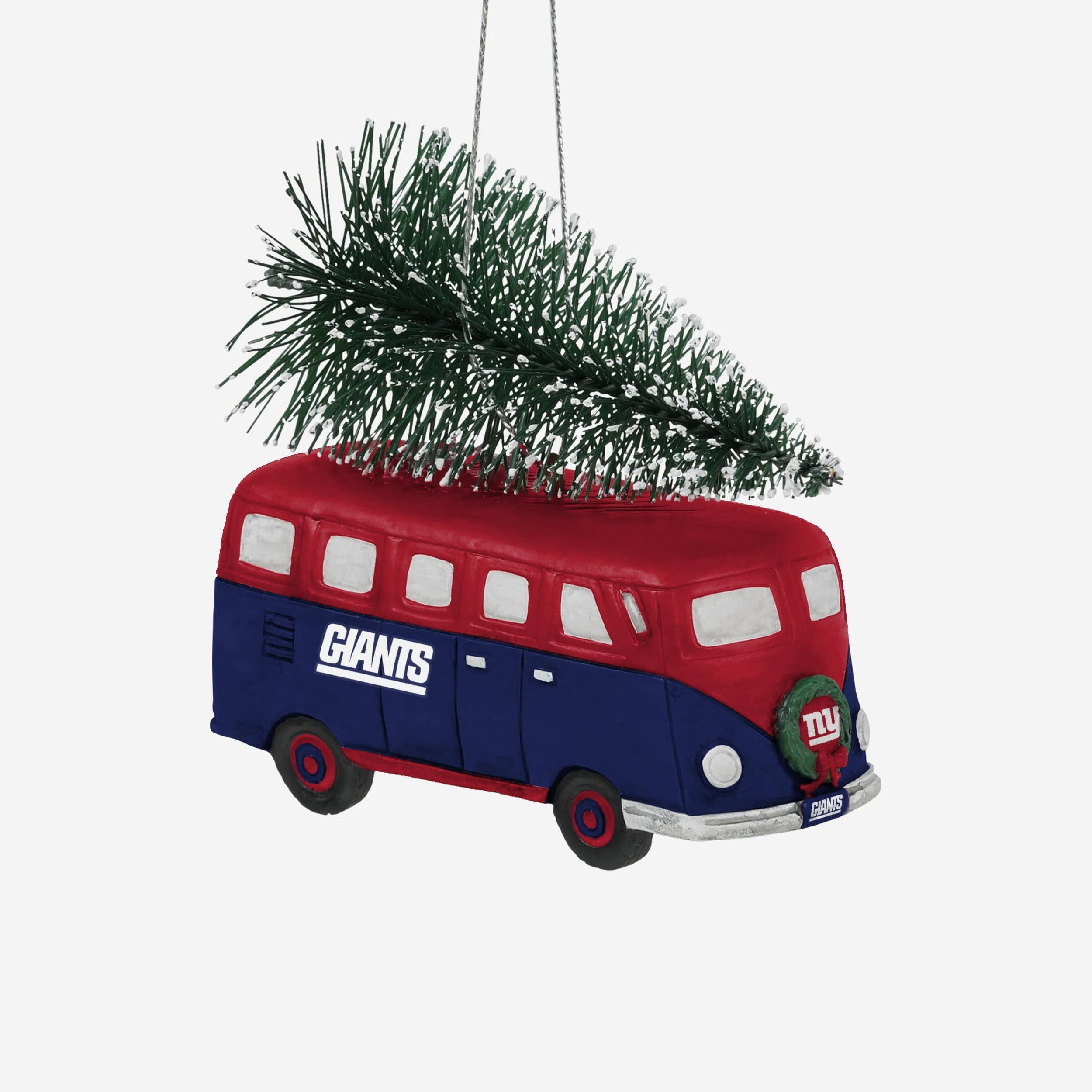 New York Giants Retro Bus With Tree Ornament