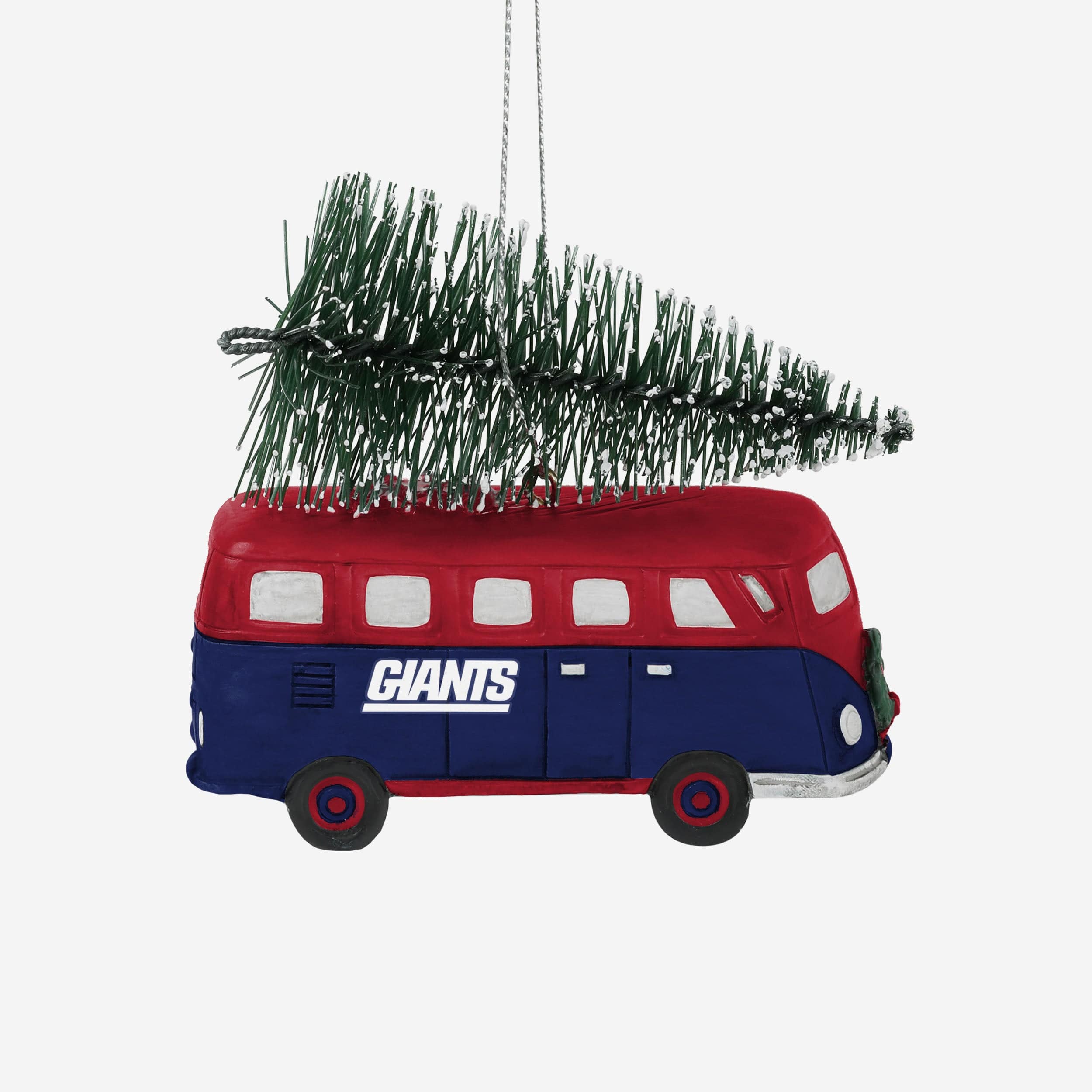 New York Giants Retro Bus With Tree Ornament 2 New York Giants Retro Bus With Tree Ornament