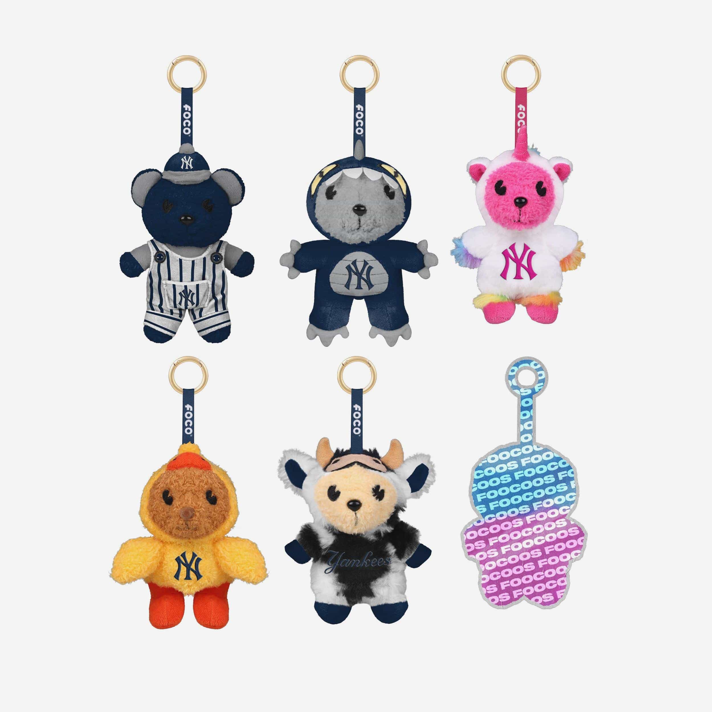 New York Yankees FOOCOOS Plush Bag Charm Keychain Blind Box Series 1