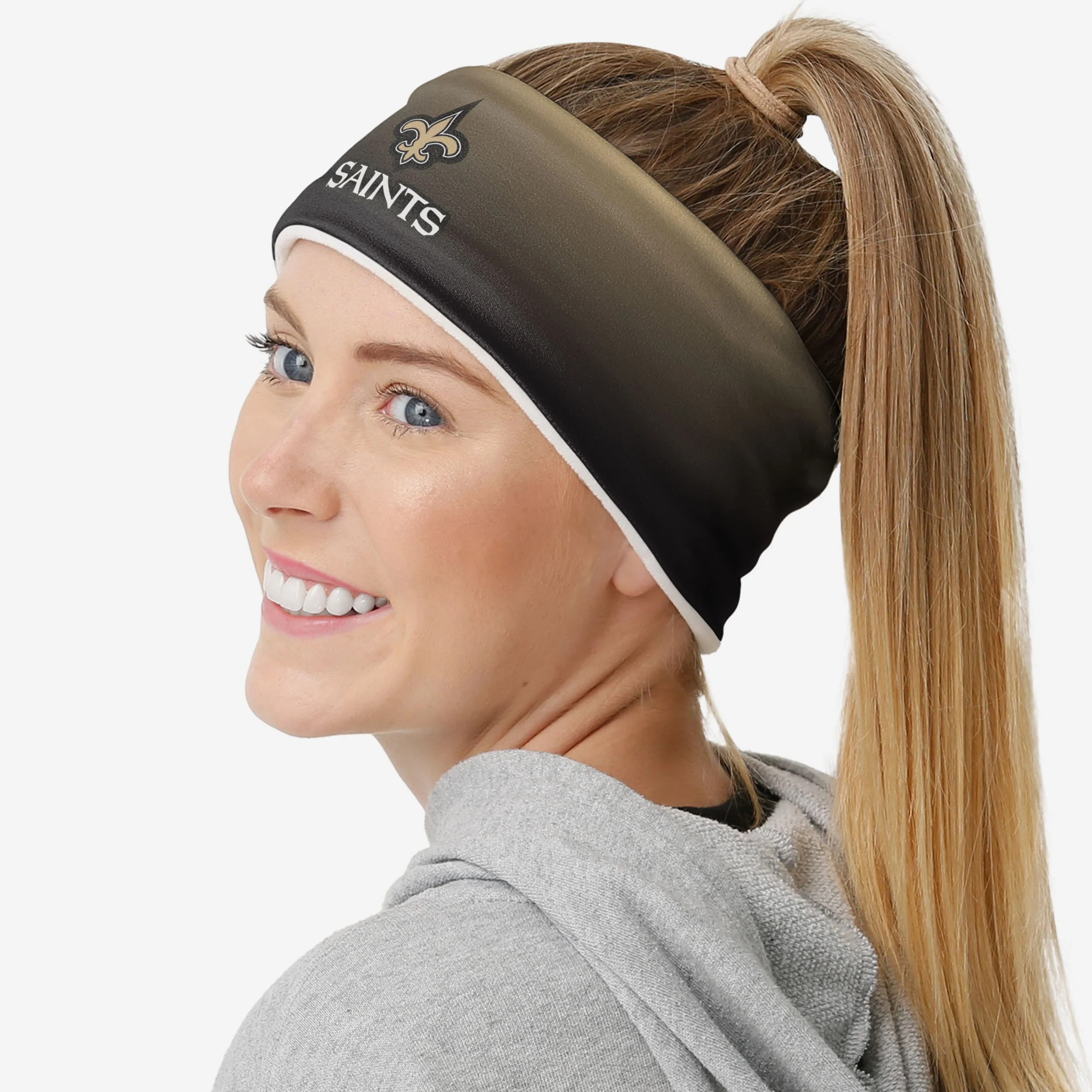 New Orleans Saints Womens Gradient Printed Headband 1 New Orleans Saints Womens Gradient Printed Headband
