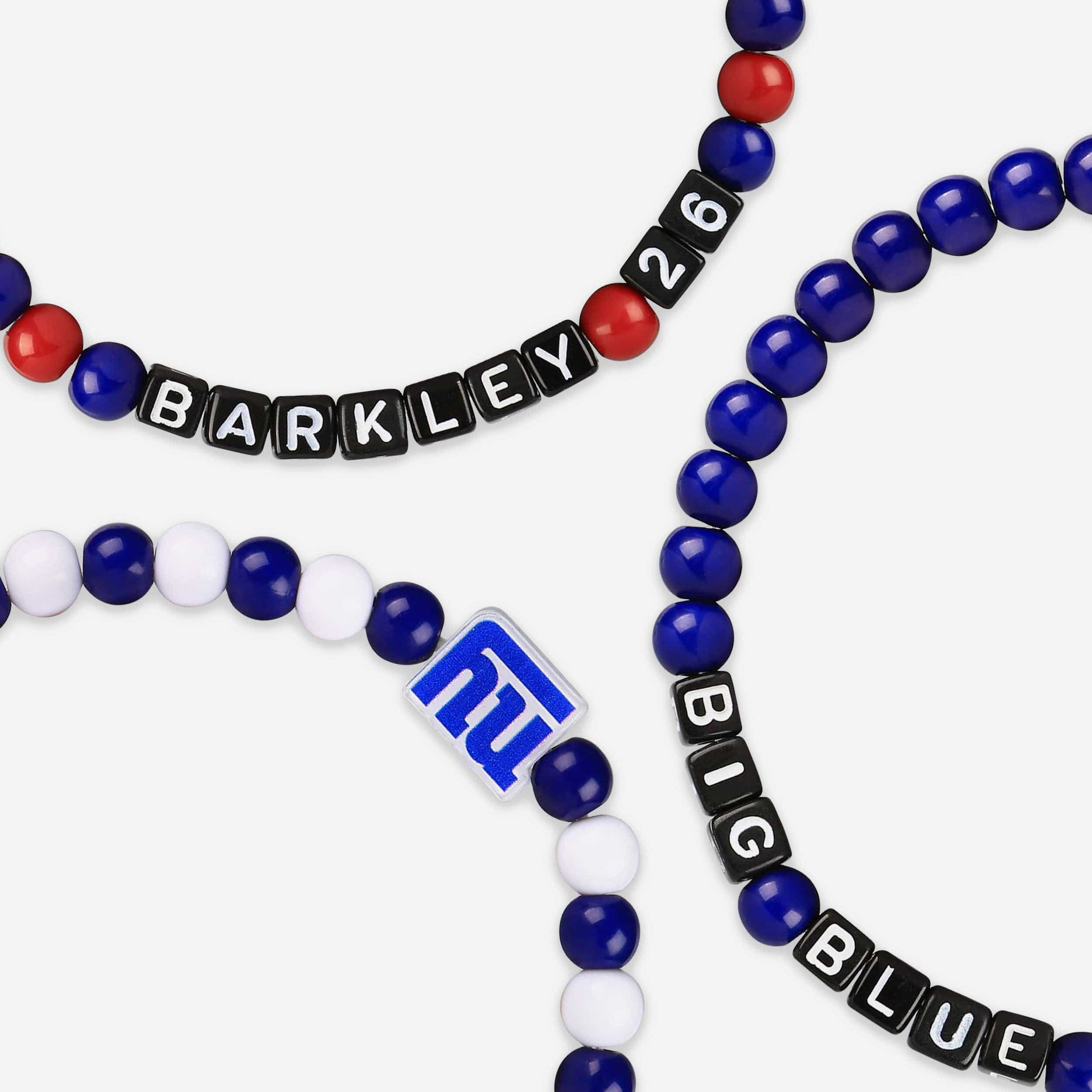 Daniel Jones & Saquon Barkley New York Giants 3 Pack Player Beaded Friendship Bracelet 2 Daniel Jones & Saquon Barkley New York Giants 3 Pack Player Beaded Friendship Bracelet