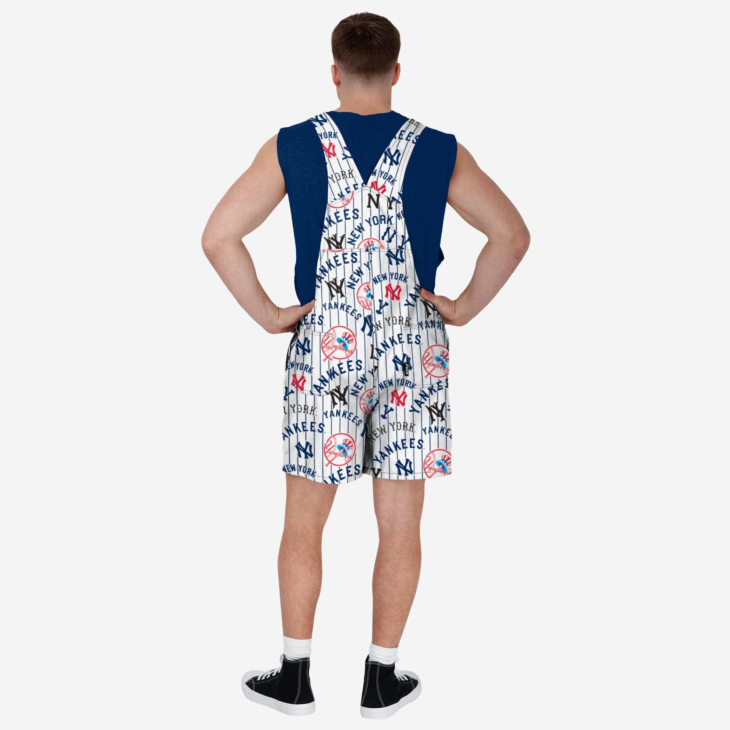 New York Yankees Mens Historic Print Bib Shortalls 2 New York Yankees Mens Historic Print Bib Shortalls