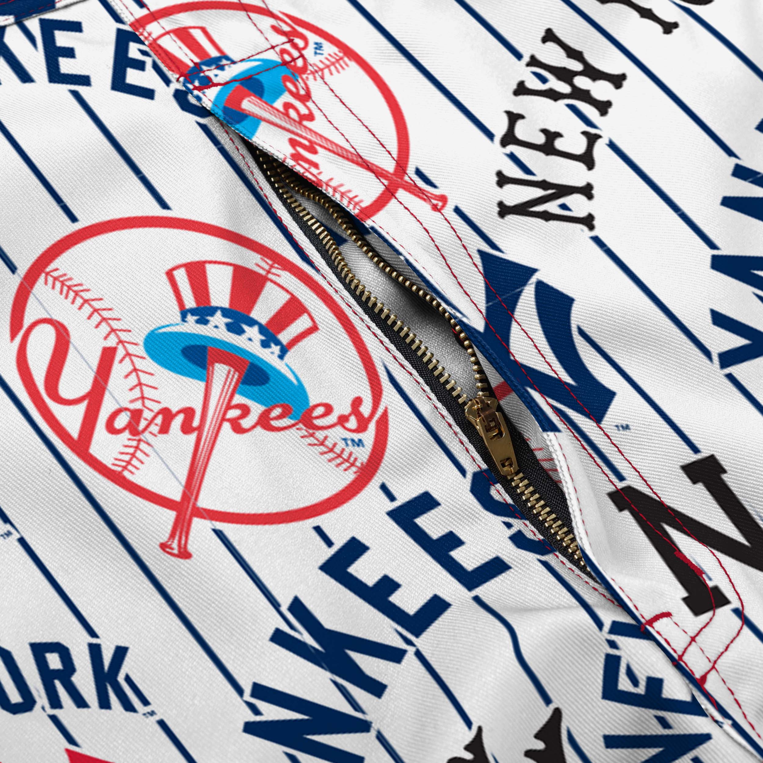 New York Yankees Mens Historic Print Bib Shortalls 6 New York Yankees Mens Historic Print Bib Shortalls