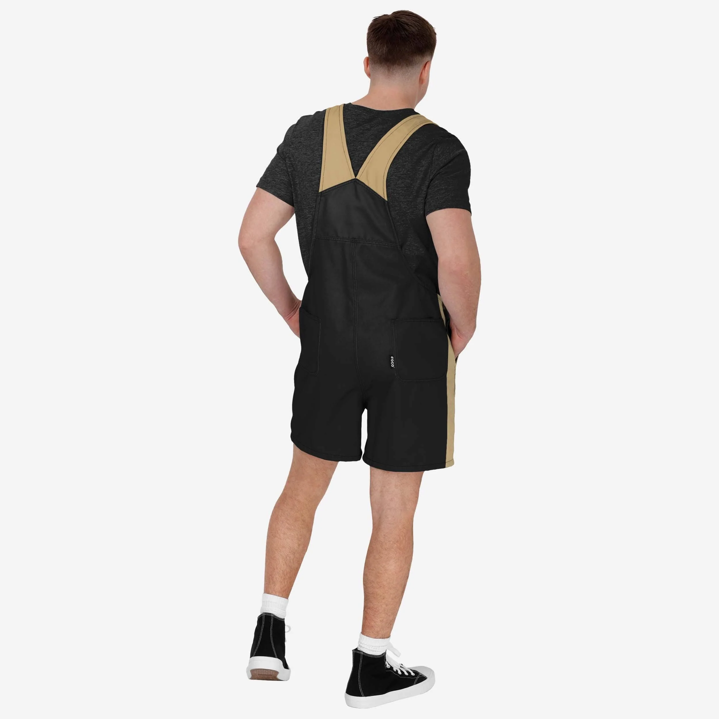 New Orleans Saints Mens Team Stripe Bib Shortalls 2 New Orleans Saints Mens Team Stripe Bib Shortalls