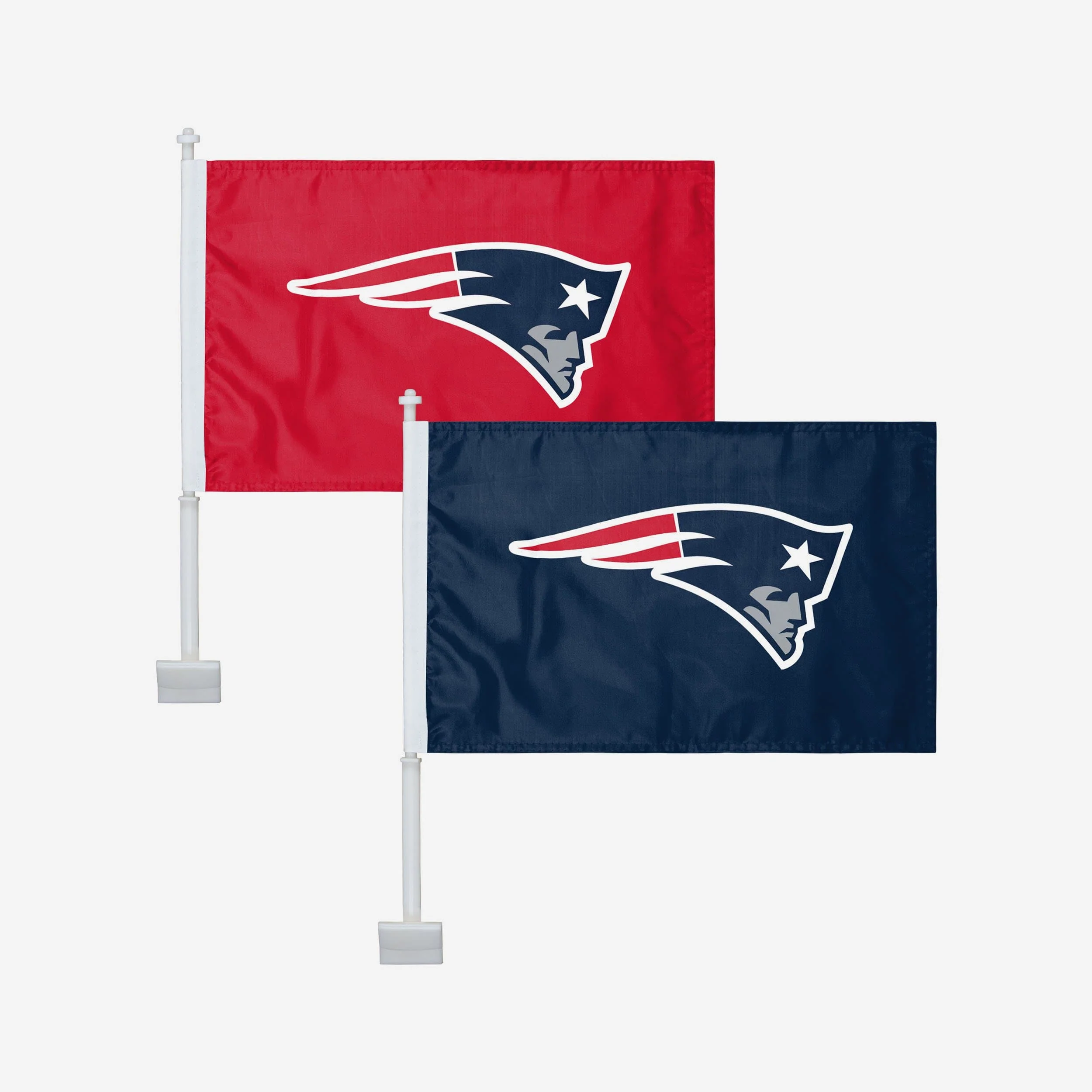 New England Patriots 2 Pack Solid Car Flag
