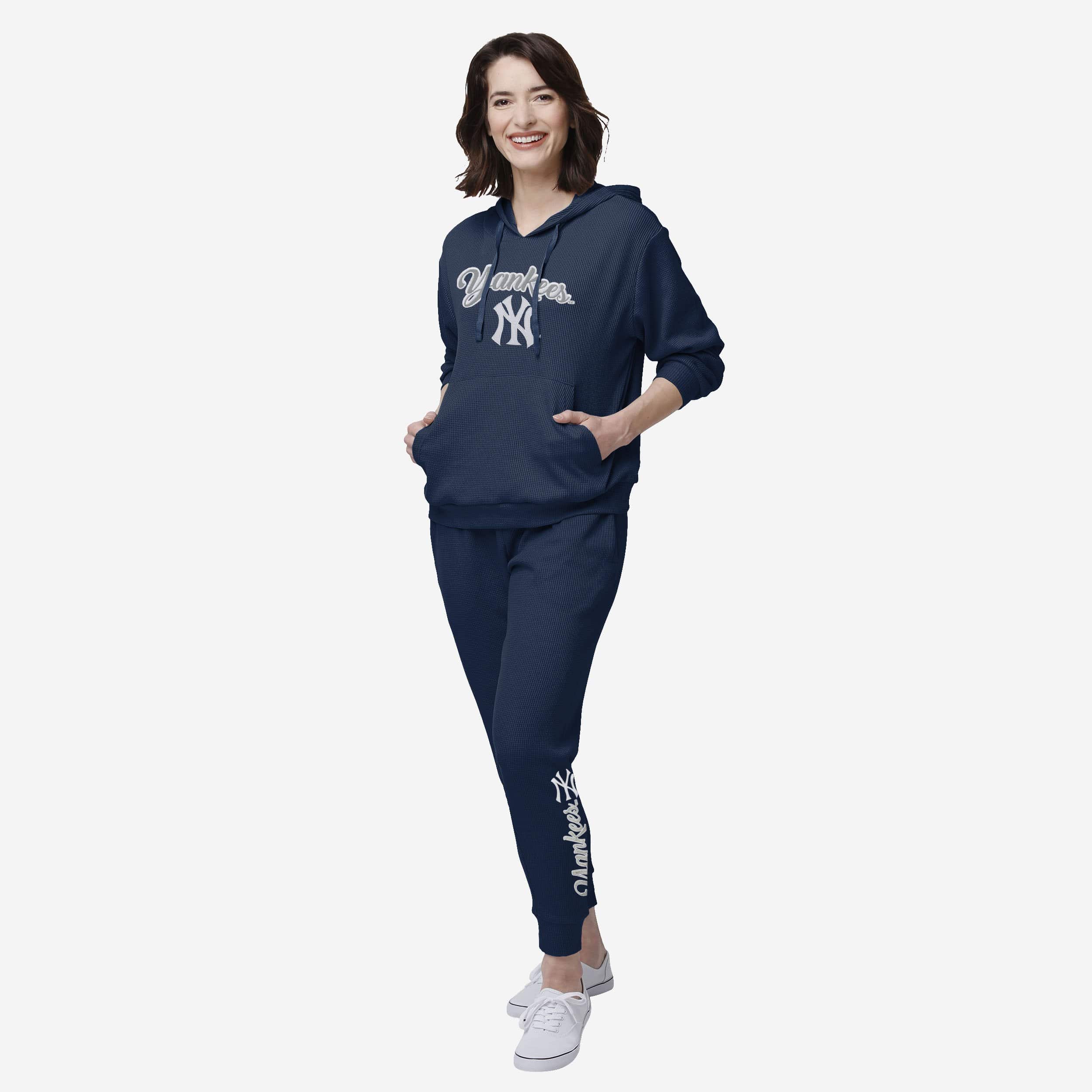 New York Yankees Womens Waffle Lounge Sweater 2 New York Yankees Womens Waffle Lounge Sweater
