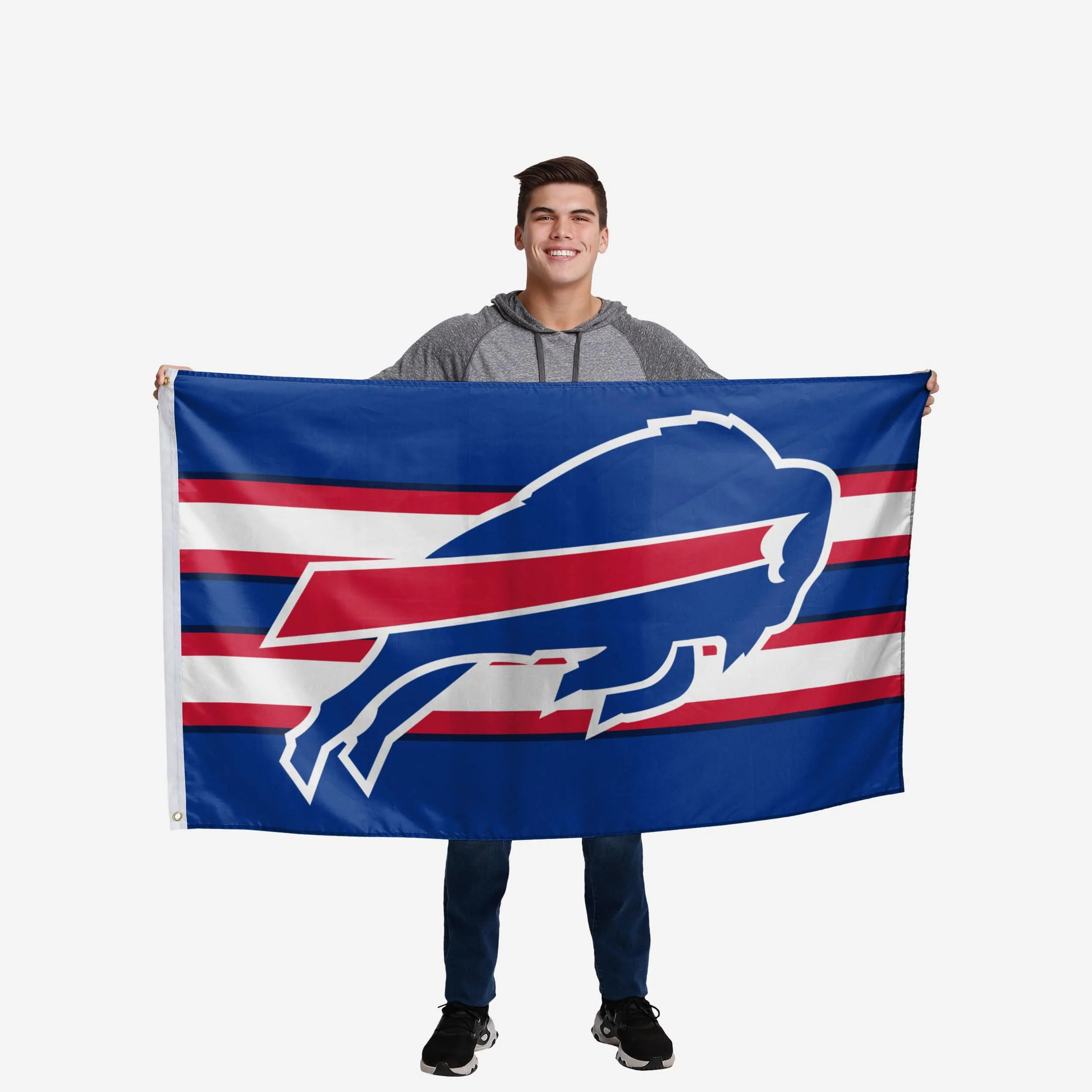 Buffalo Bills Big Logo Team Stripe Horizontal Flag 2 Buffalo Bills Big Logo Team Stripe Horizontal Flag