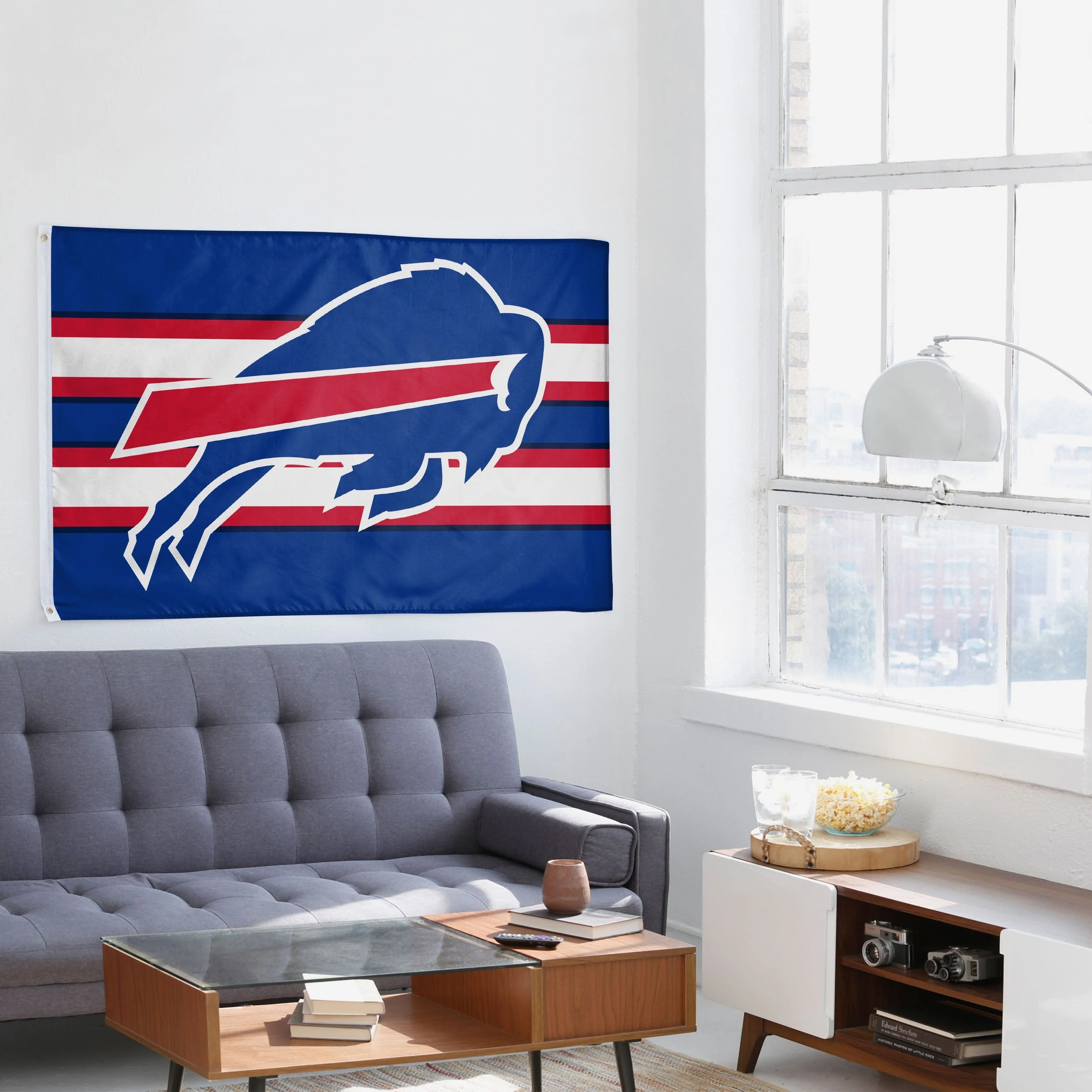 Buffalo Bills Big Logo Team Stripe Horizontal Flag 4 Buffalo Bills Big Logo Team Stripe Horizontal Flag