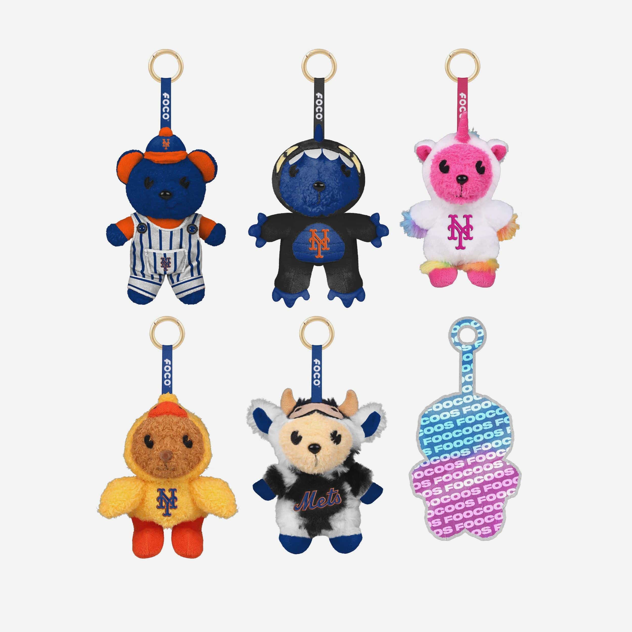New York Mets FOOCOOS Plush Bag Charm Keychain Blind Box Series 1